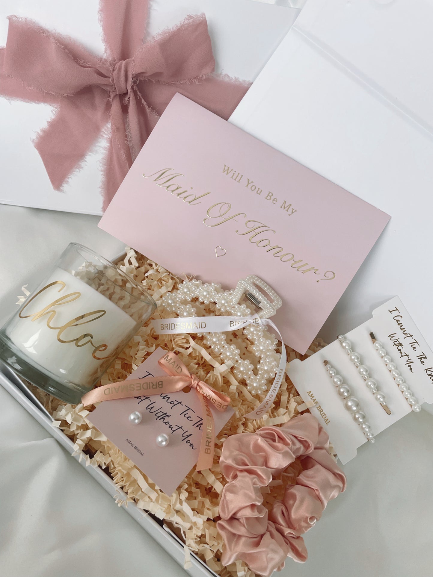 Personalised Bridesmaid Proposal Gift Box - Pink