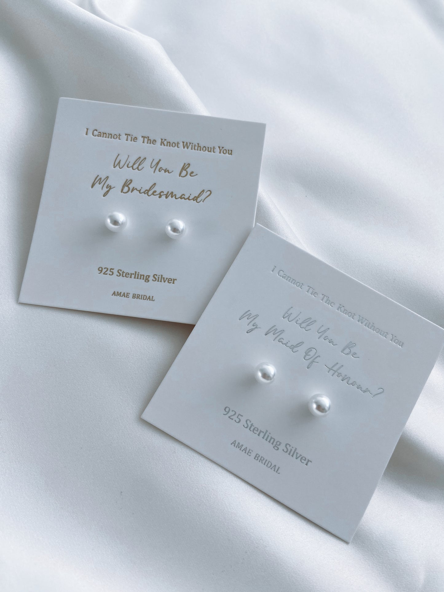 Bridesmaid Proposal Sterling Silver Pearl Earrings