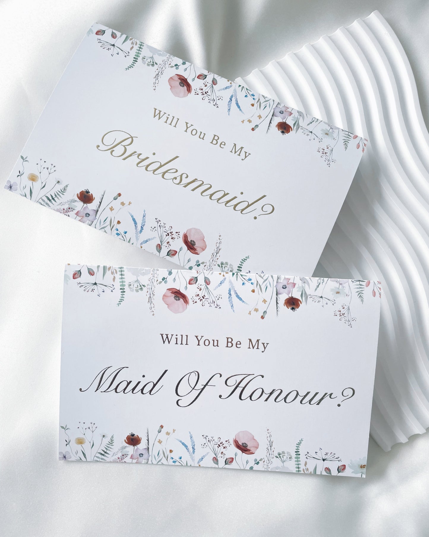 Will You Be My Bridesmaid Floral Gold Foil Card