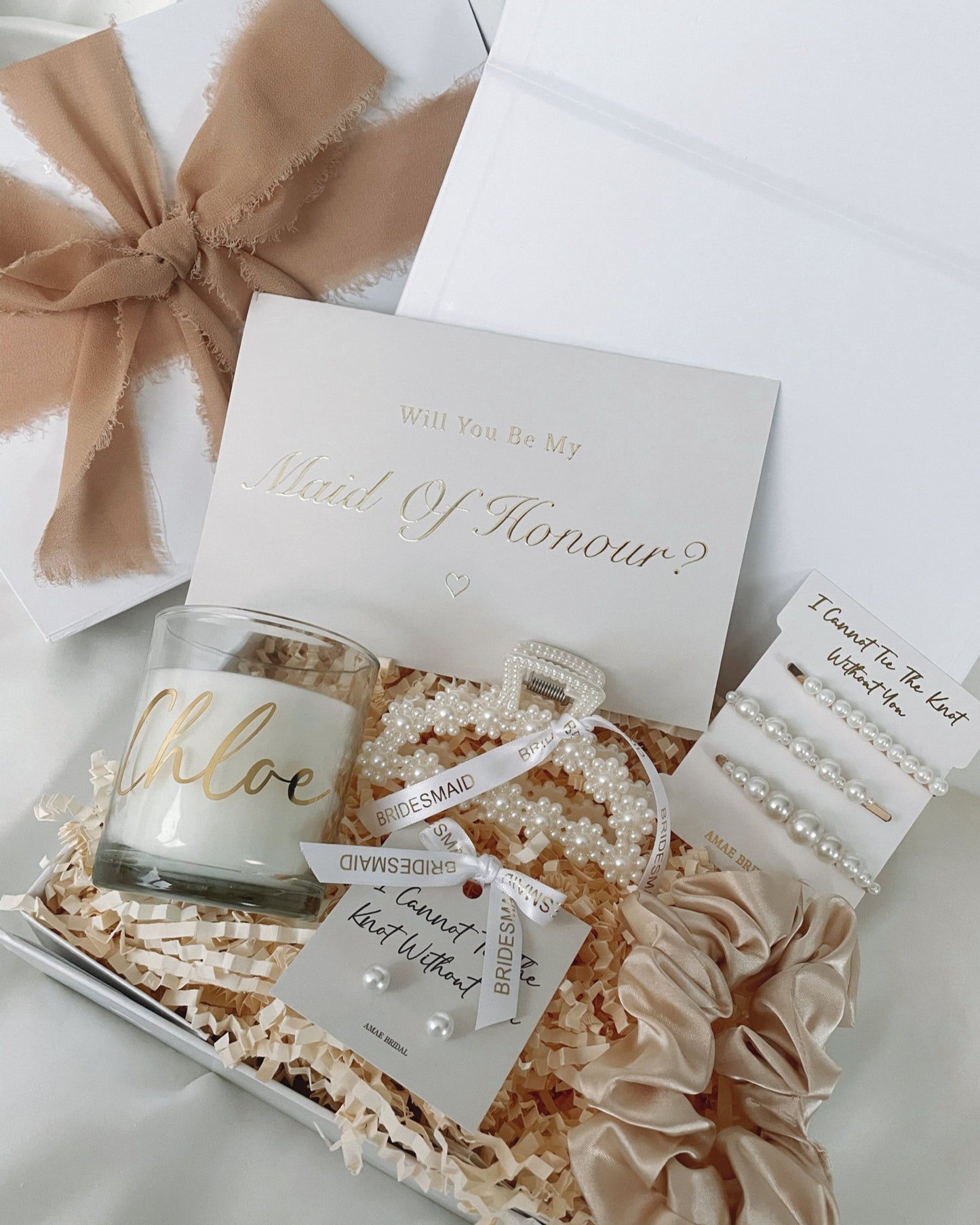 Personalised Bridesmaid Proposal Gift Box - Champagne