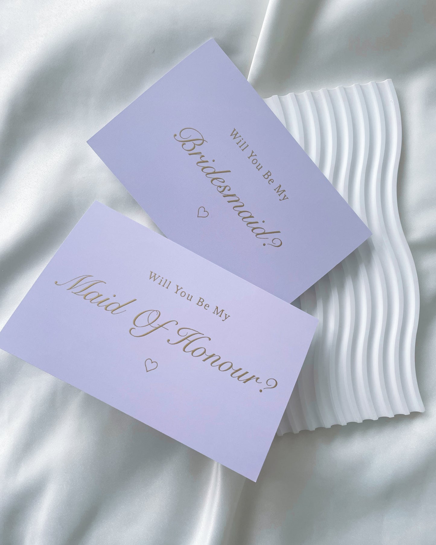 Will You Be My Bridesmaid Lilac Gold Foil Card