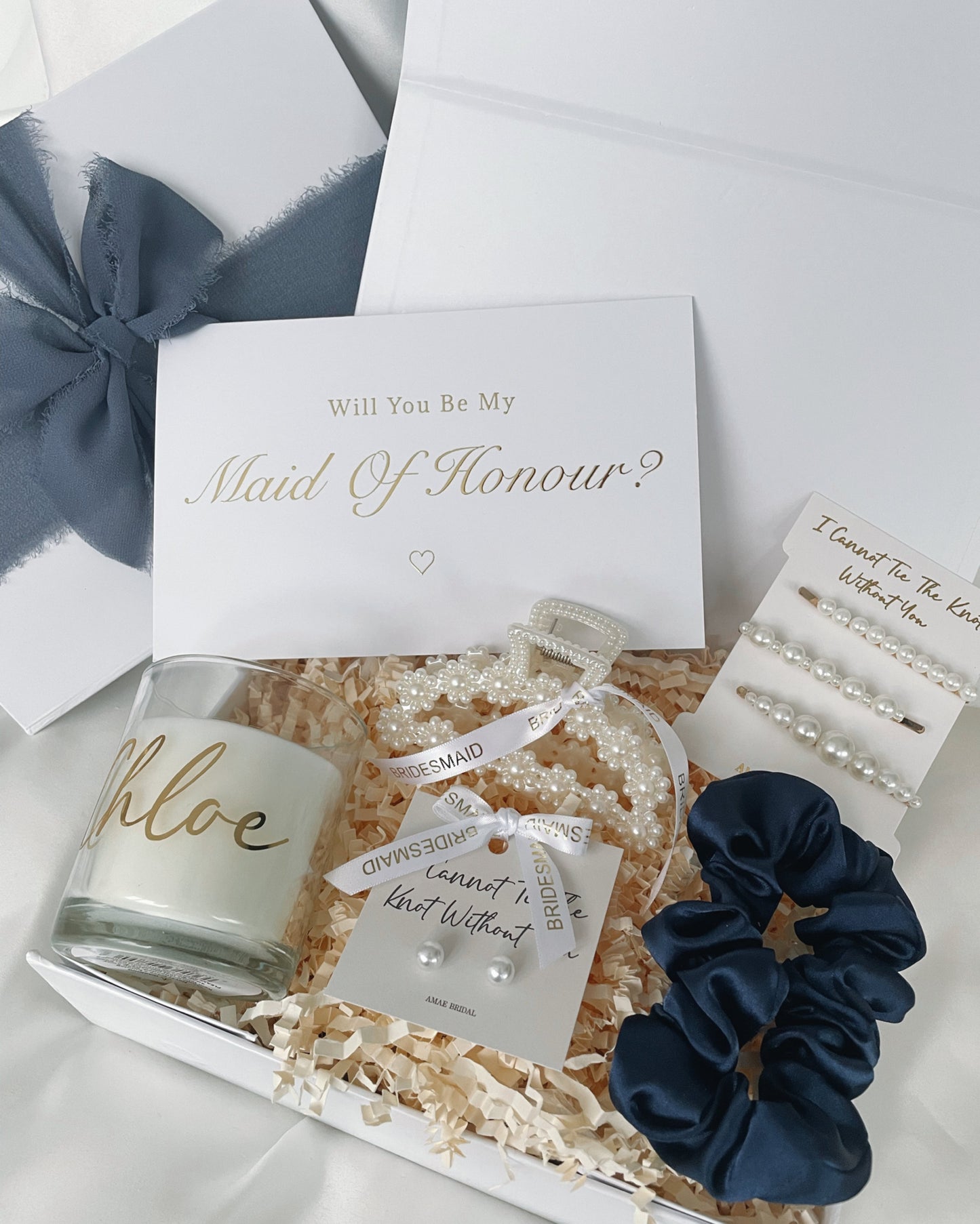 Personalised Bridesmaid Proposal Gift Box - Navy