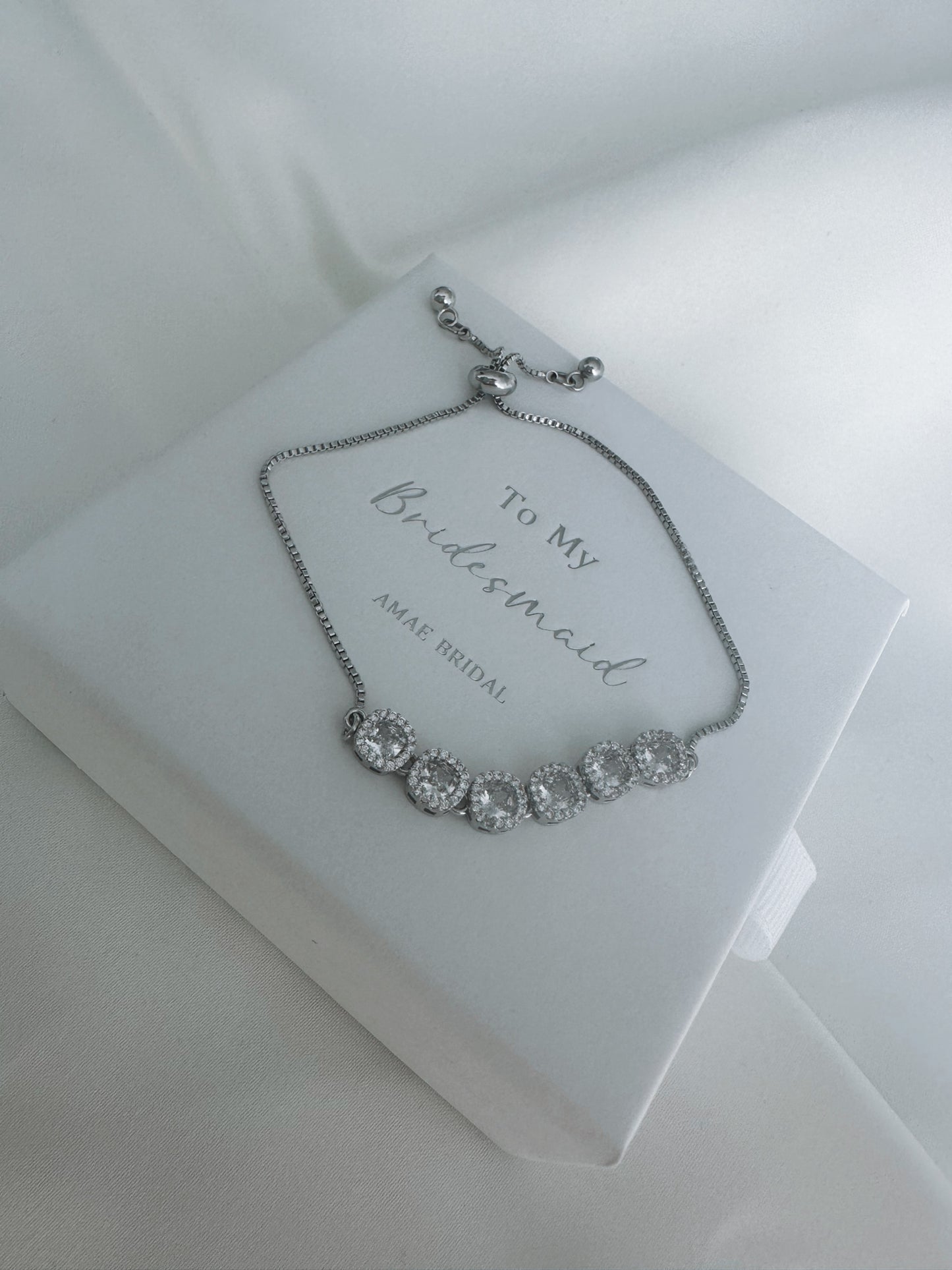 Silver Round Diamante Slider Bracelet