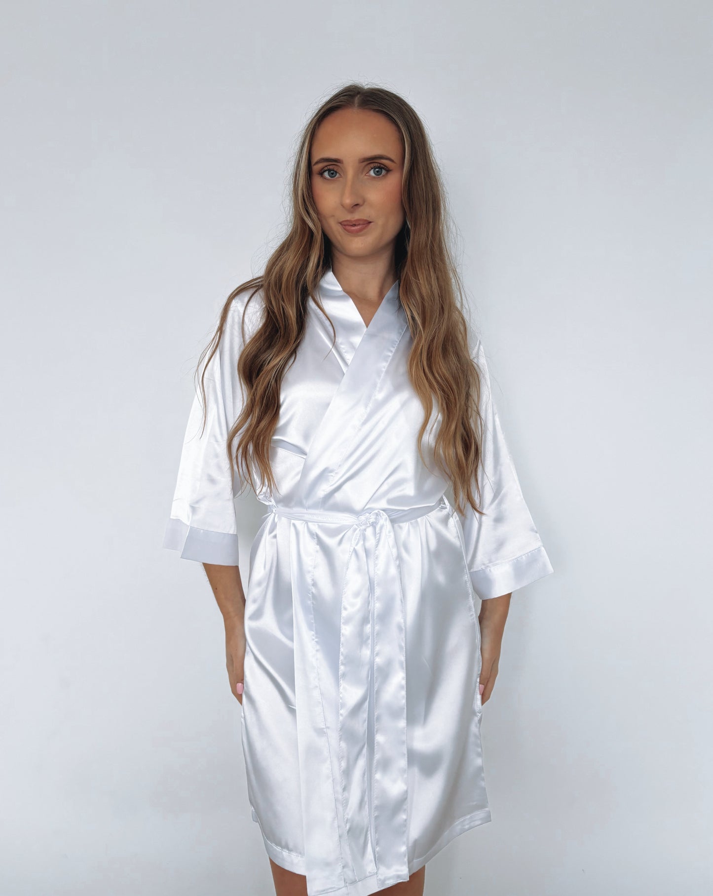 Bride Embroidered Satin Robe