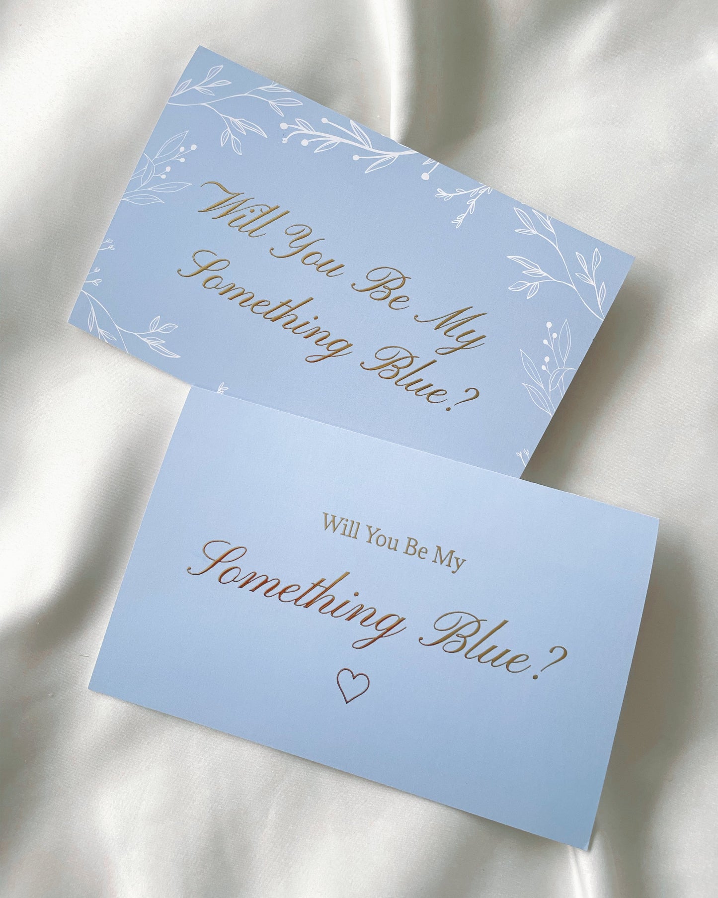 Will You Be My Something Blue Gold Foil Card