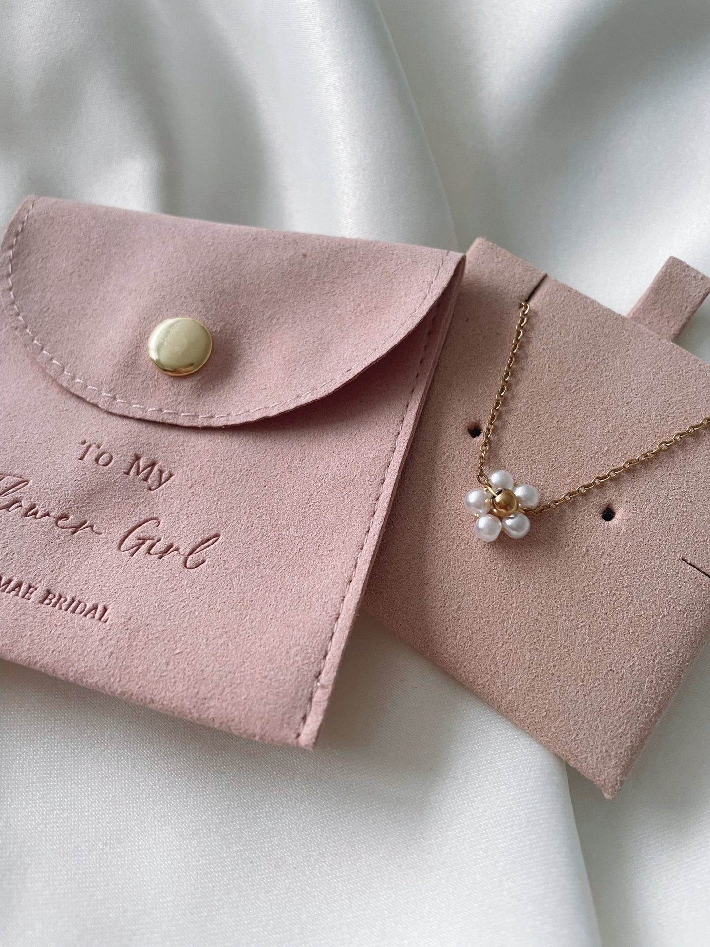 18k Gold Plated Pearl Flower Girl Necklace