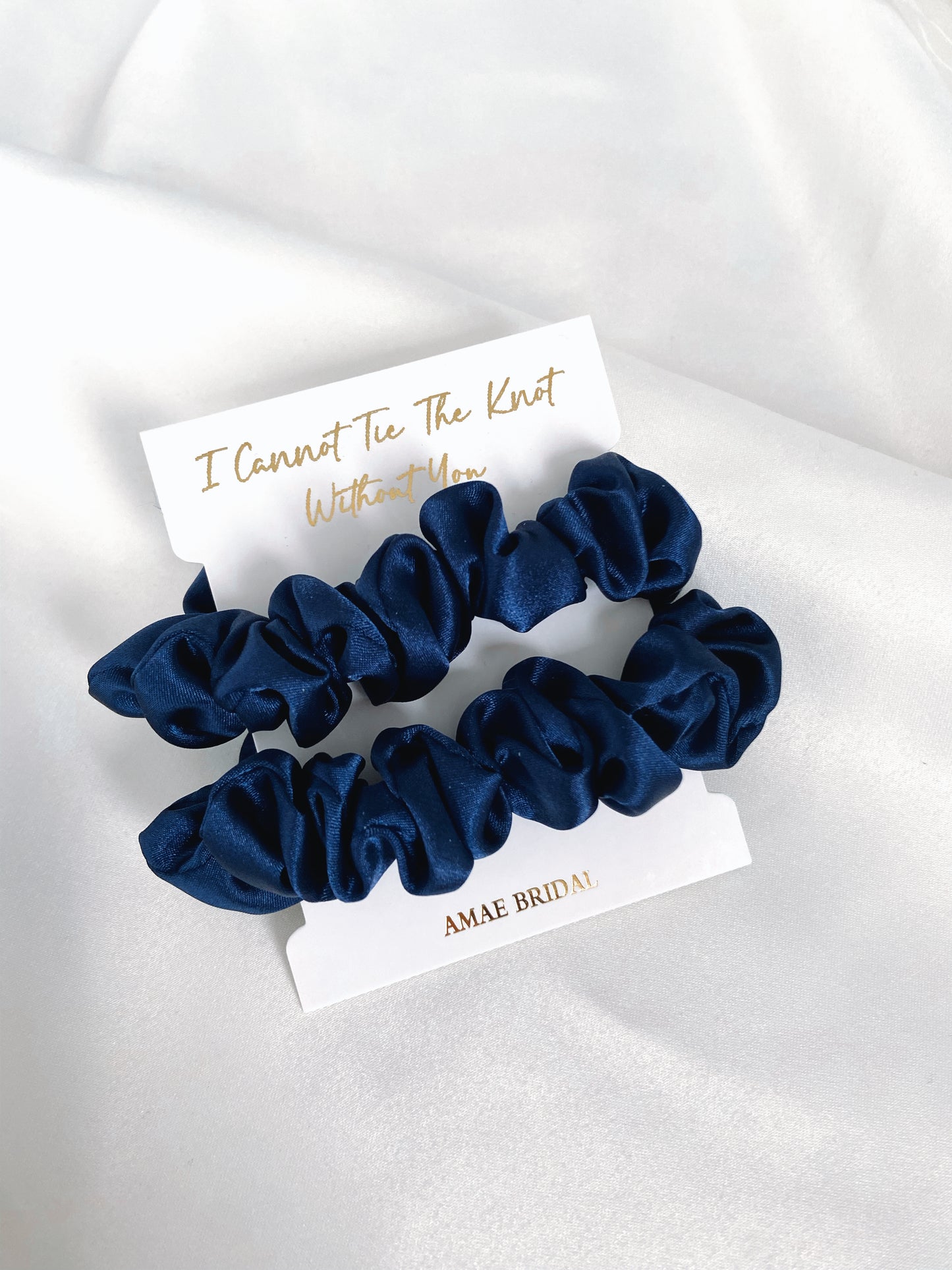 I Cannot Tie The Knot Without You Scrunchies - Navy