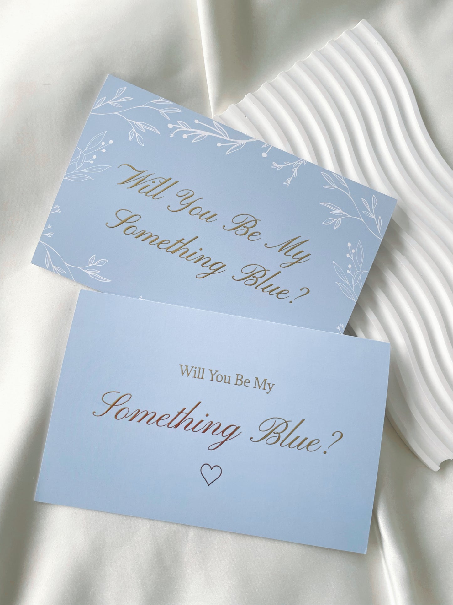 Will You Be My Something Blue Gold Foil Card
