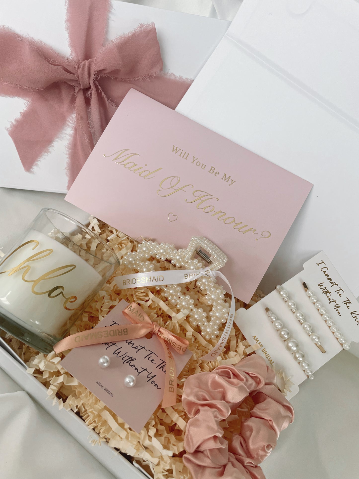 Personalised Bridesmaid Proposal Gift Box - Pink