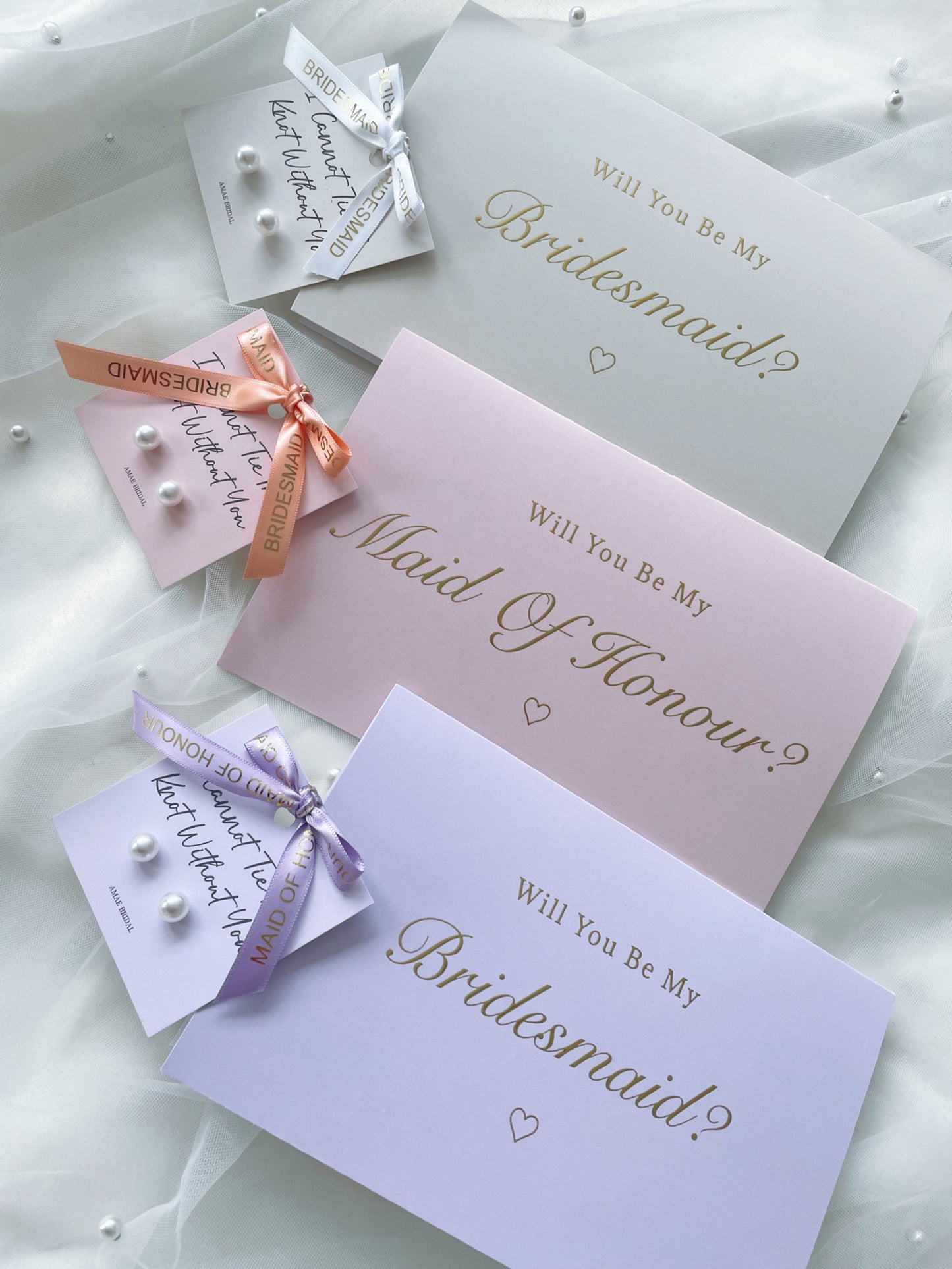 Will You Be My Bridesmaid Lilac Gold Foil Card