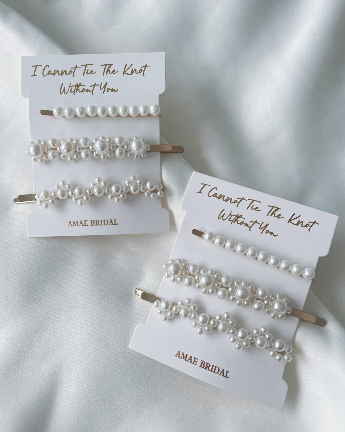 I Cannot Tie The Knot Without You - Pearl Hair Clips