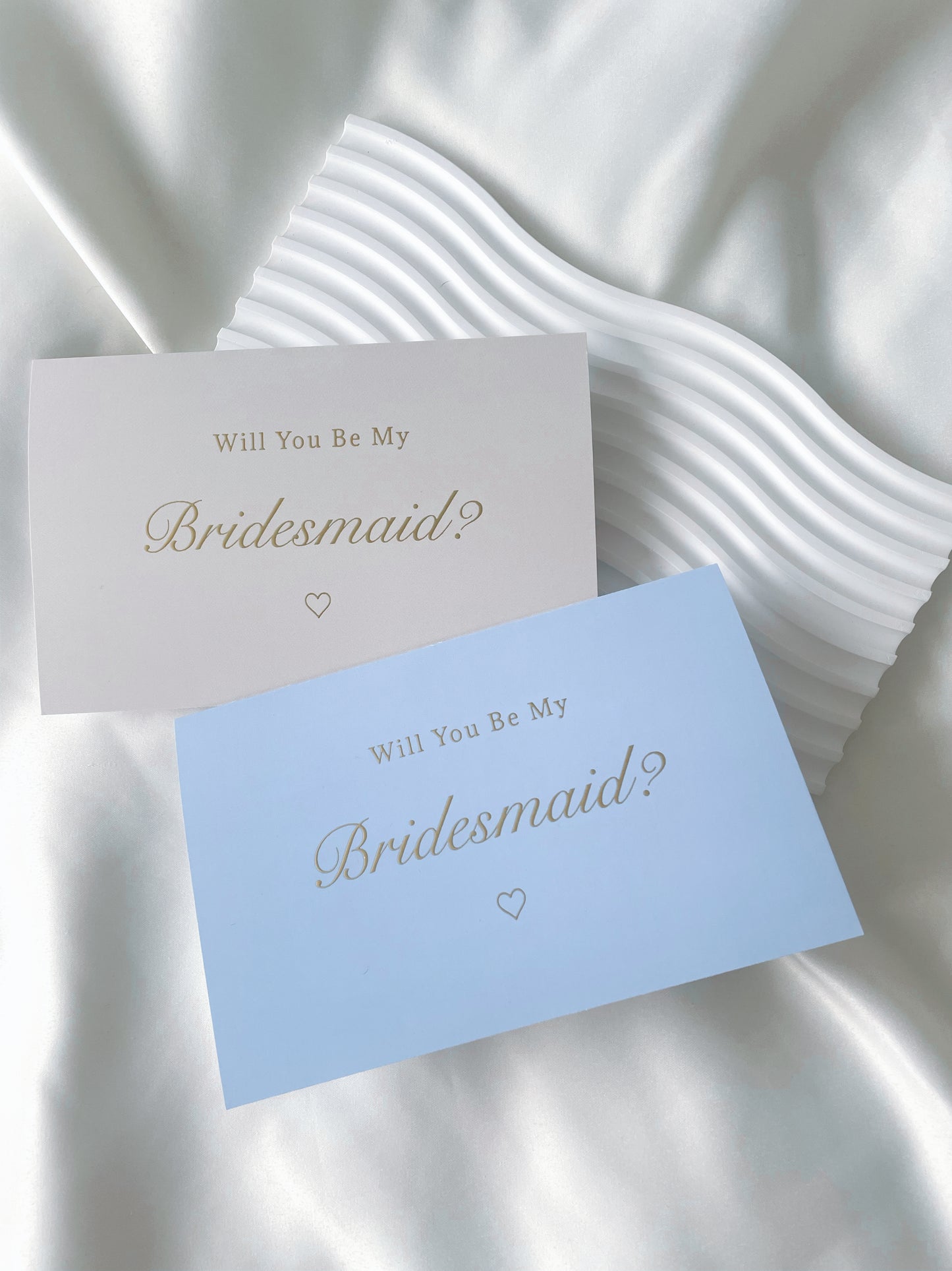 Will You Be My Bridesmaid - Blue Gold Foil Card