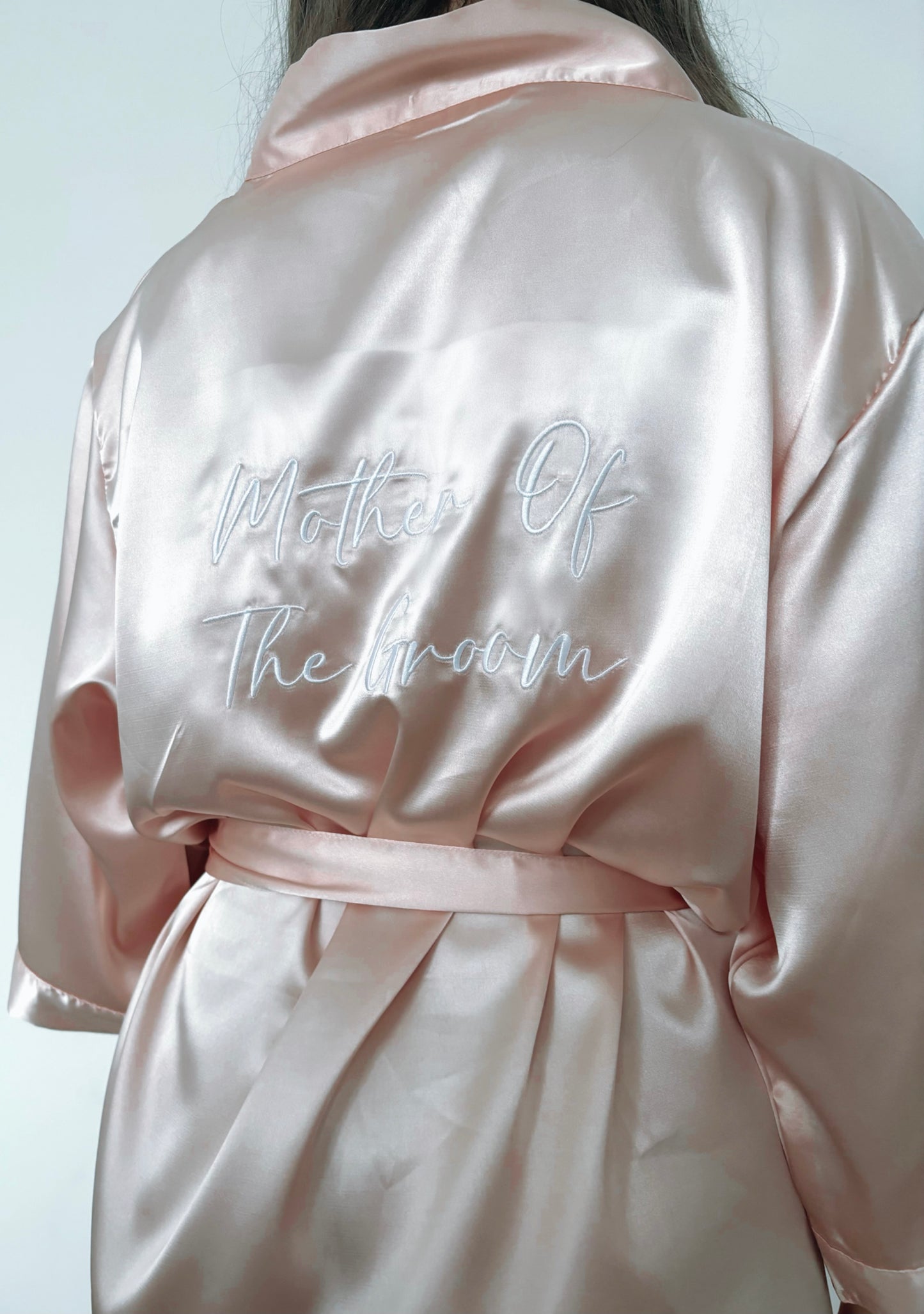 Personalised Embroidered Satin Robe - Pink