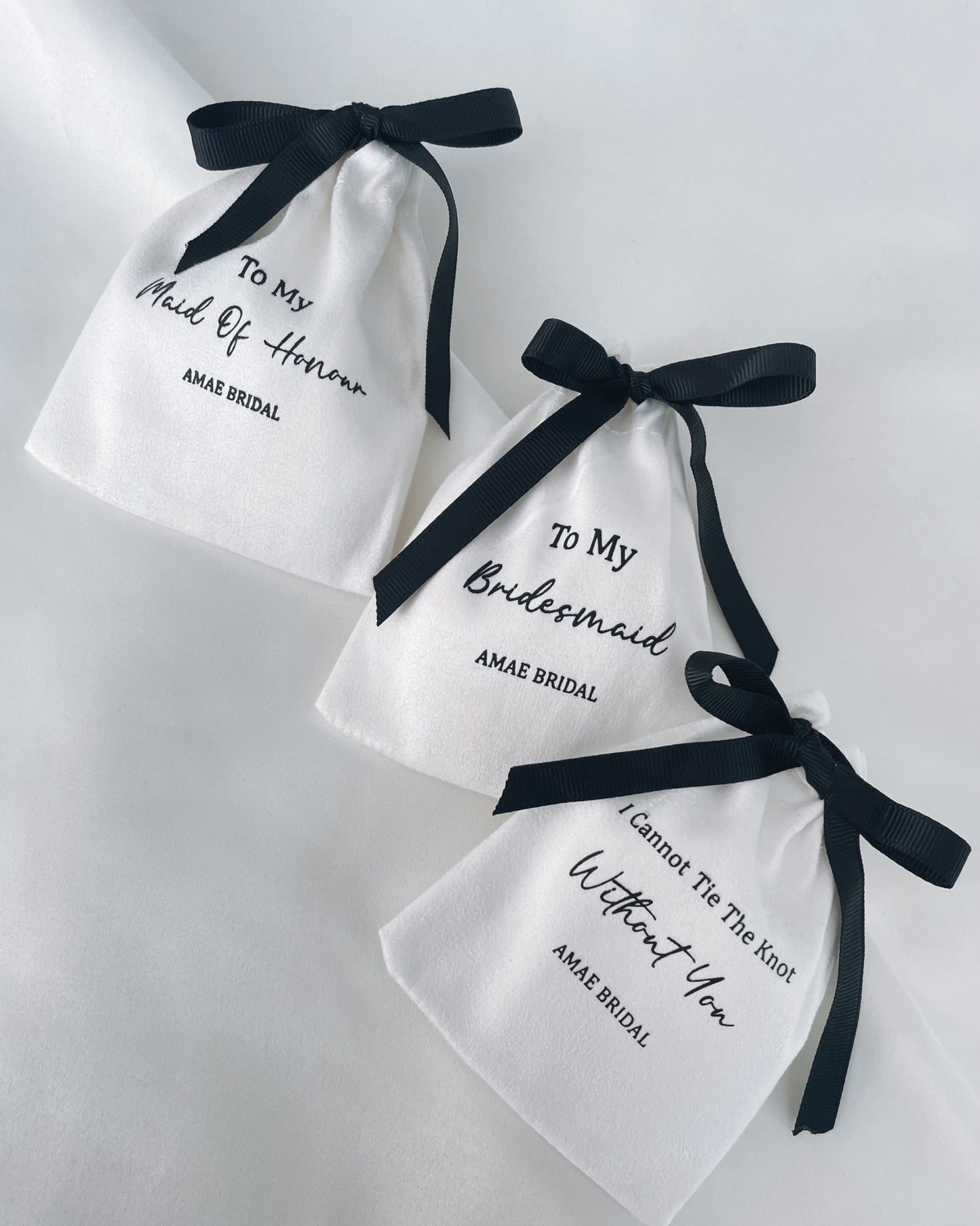 Black Bow Bridal Party Pouches