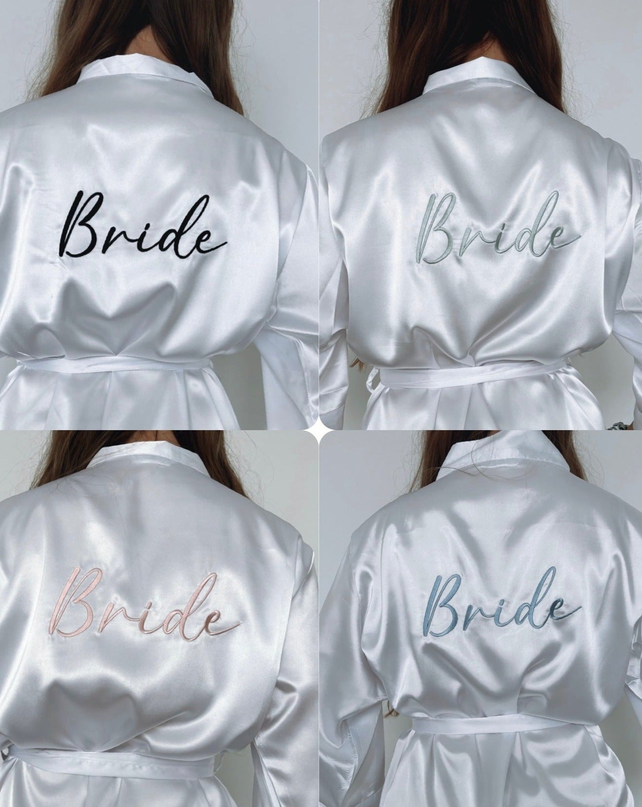 Bride Embroidered Satin Robe