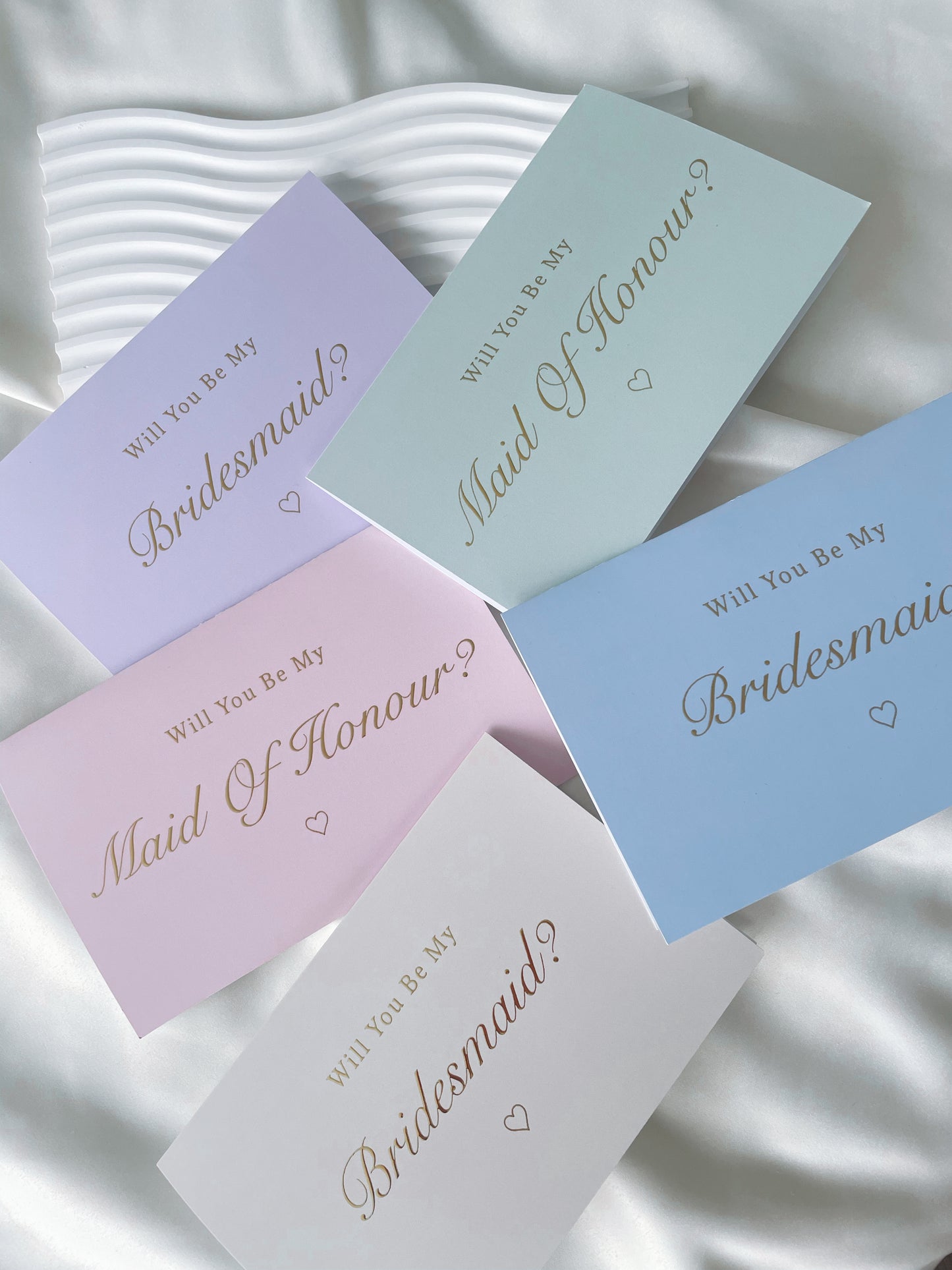 Will You Be My Bridesmaid/Maid of Honour Coloured Gold Foil Card
