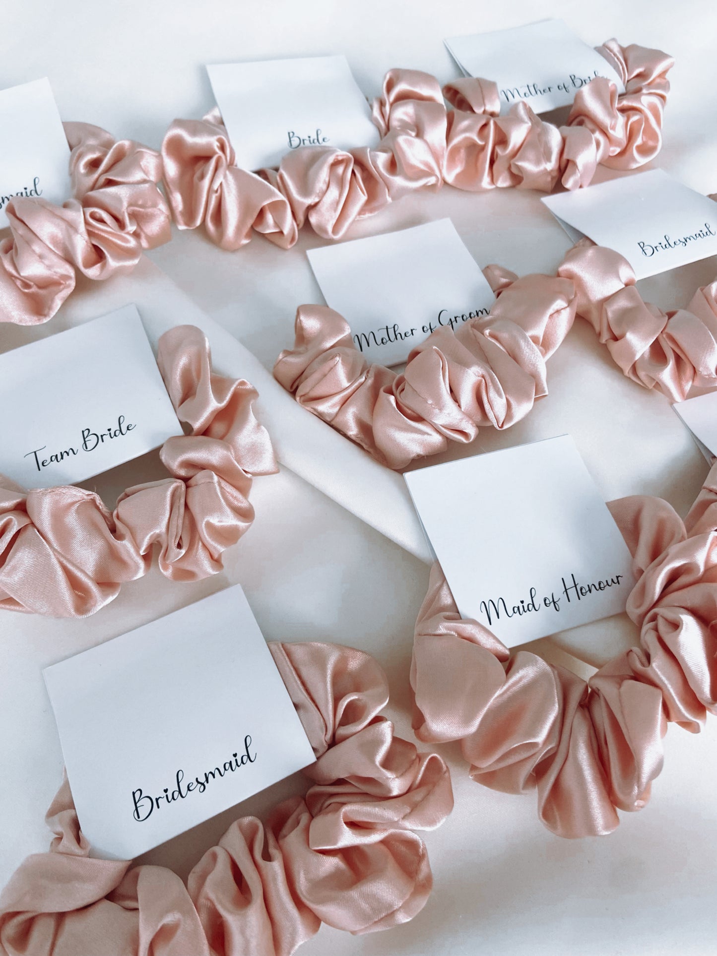 Personalised Pink Satin Scrunchie