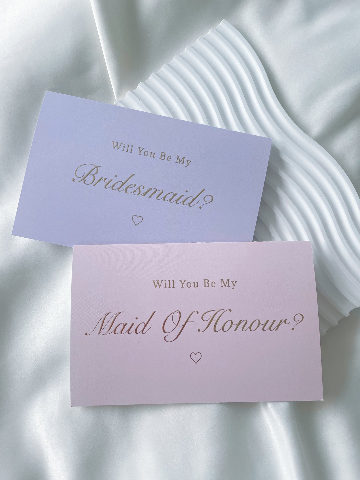 Will You Be My Bridesmaid Lilac Gold Foil Card
