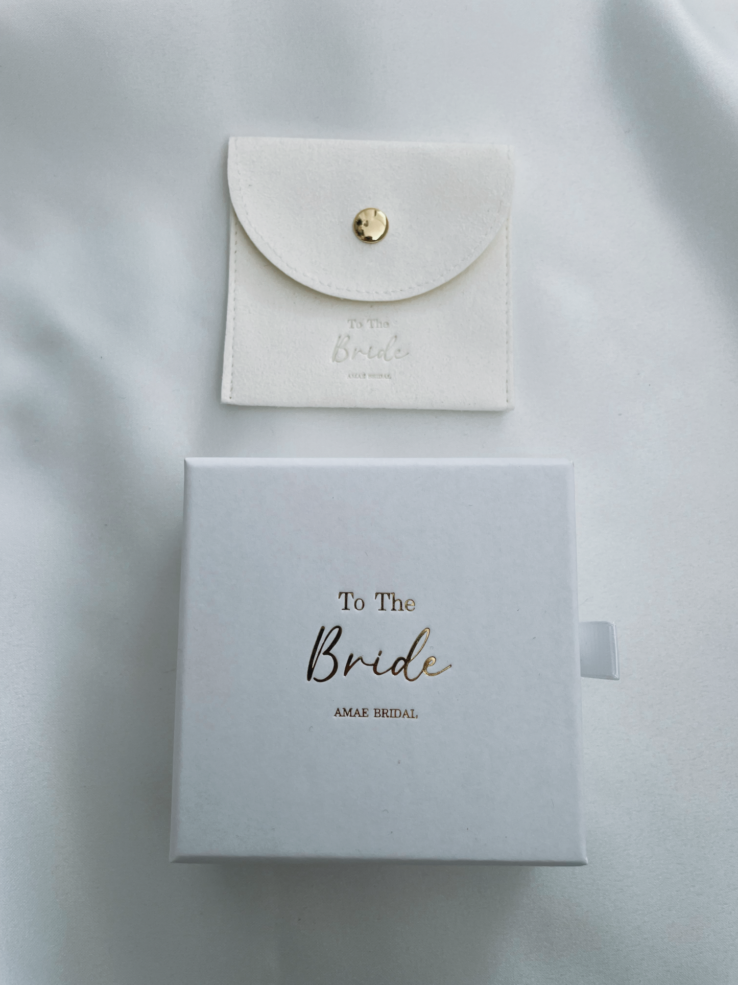 Beige Personalised Bridal Party Jewellery Pouches