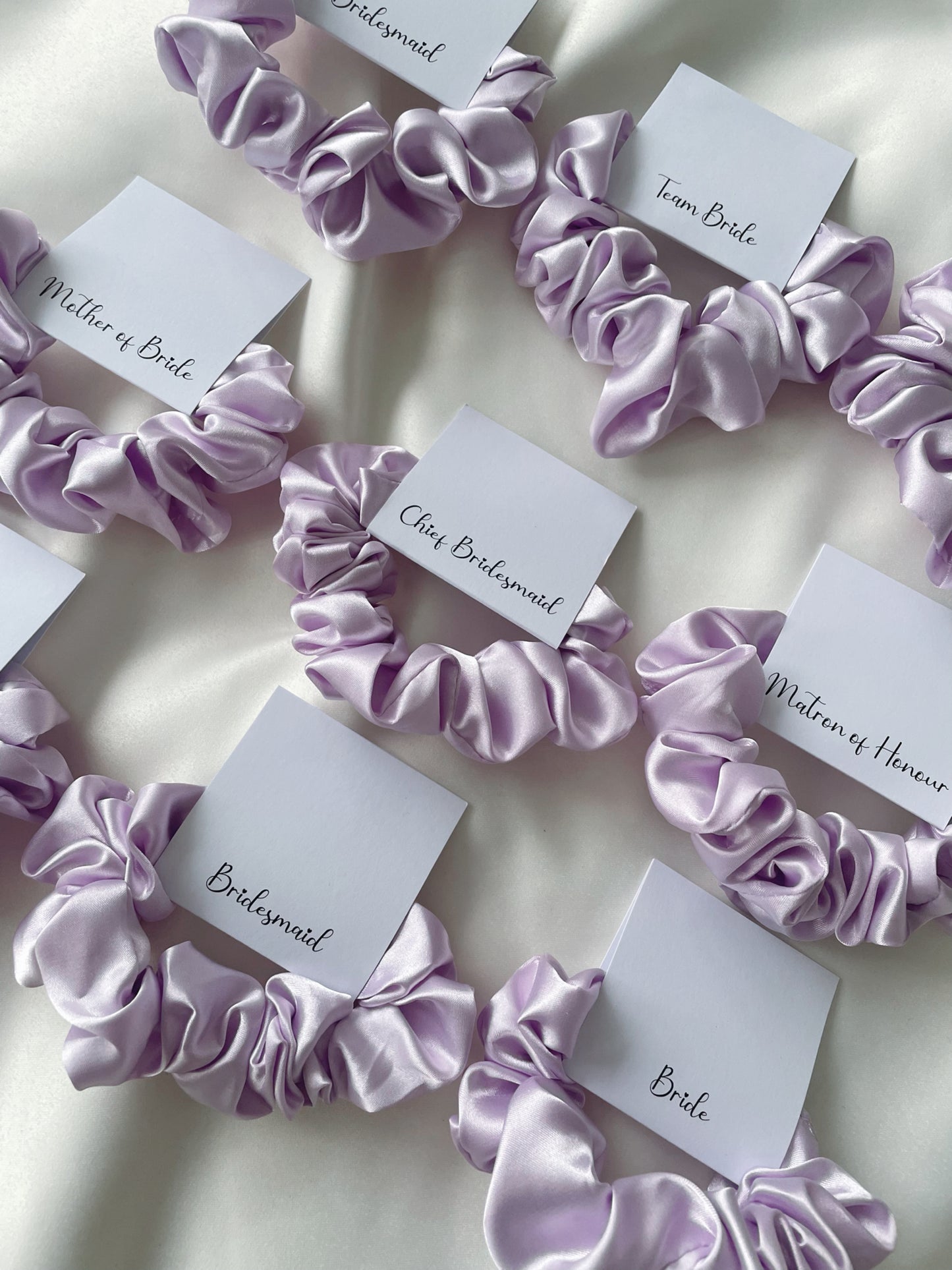 Personalised Lilac Satin Scrunchie