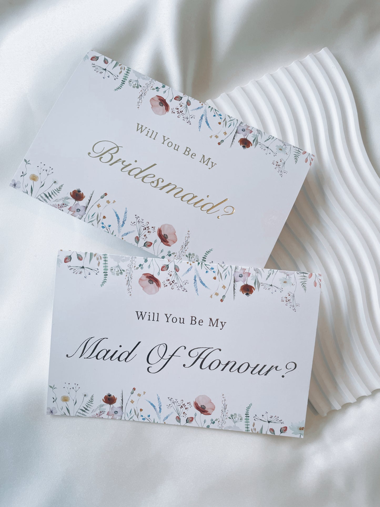 Will You Be My Bridesmaid Floral Gold Foil Card