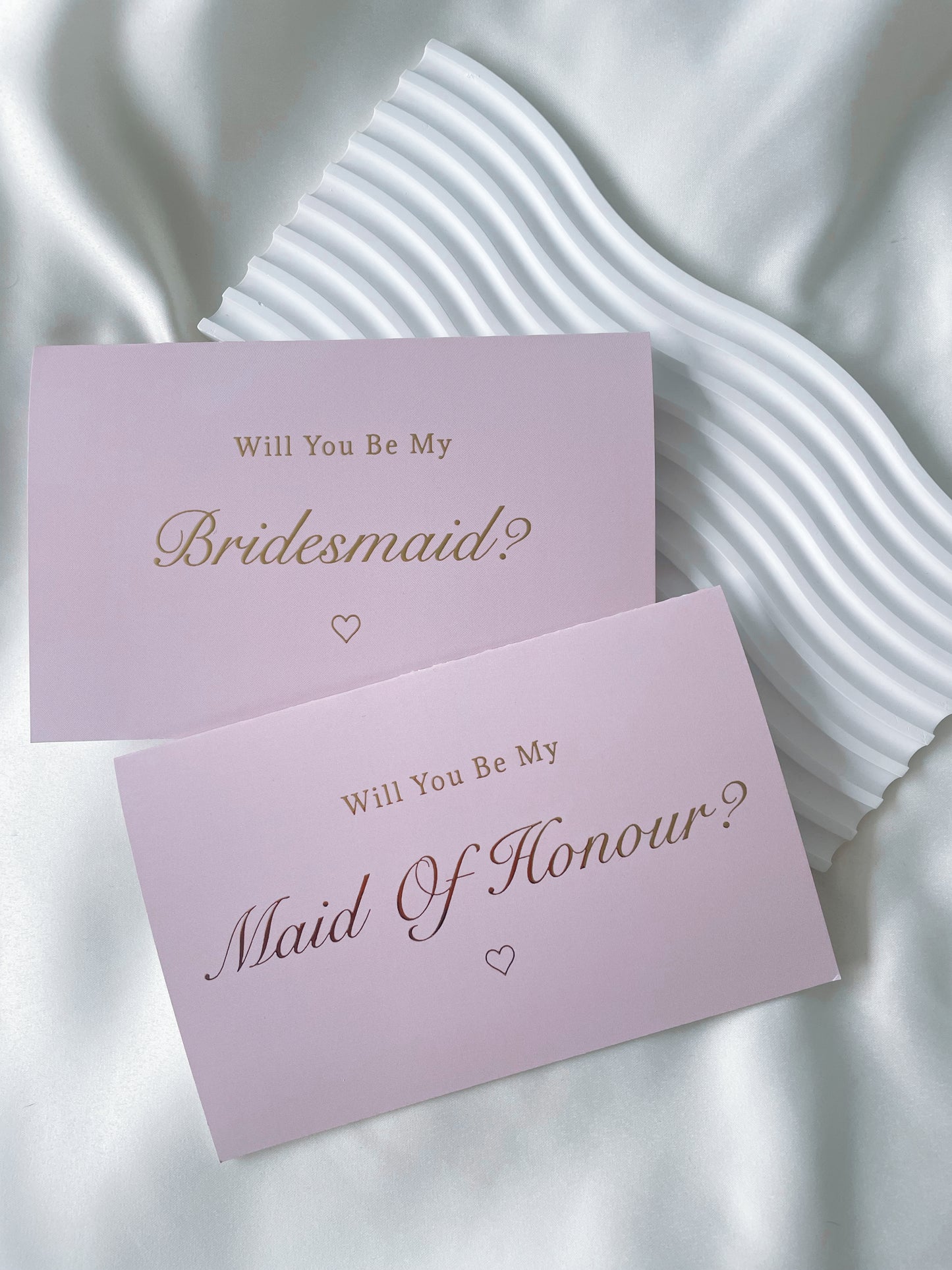Will You Be My Bridesmaid/Maid of Honour Coloured Gold Foil Card