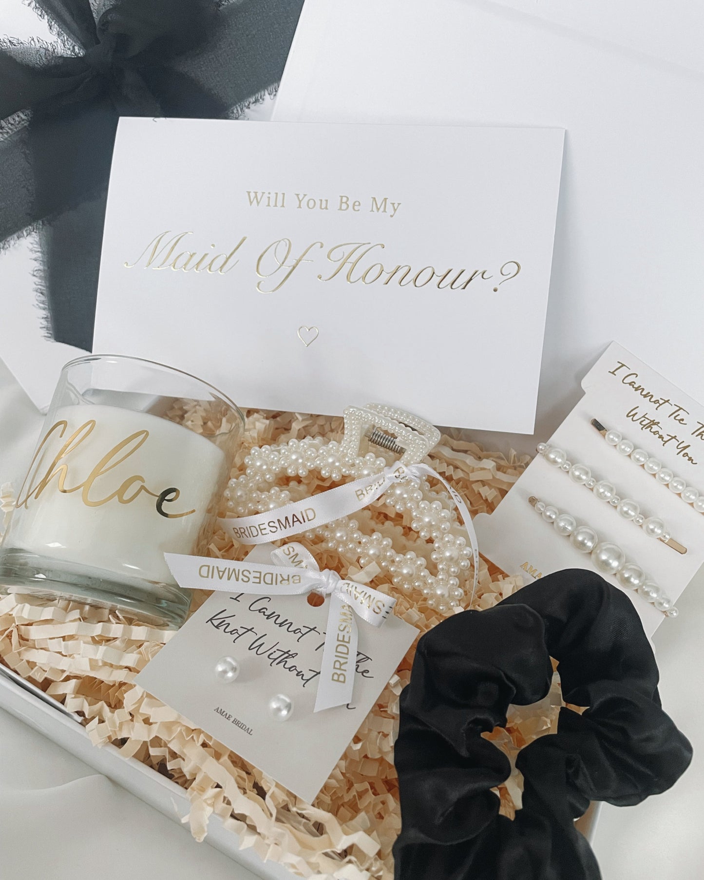 Personalised Bridesmaid Proposal Gift Box - Black