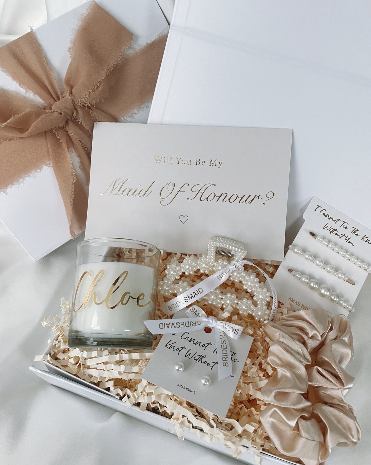 Personalised Bridesmaid Proposal Gift Box - Champagne