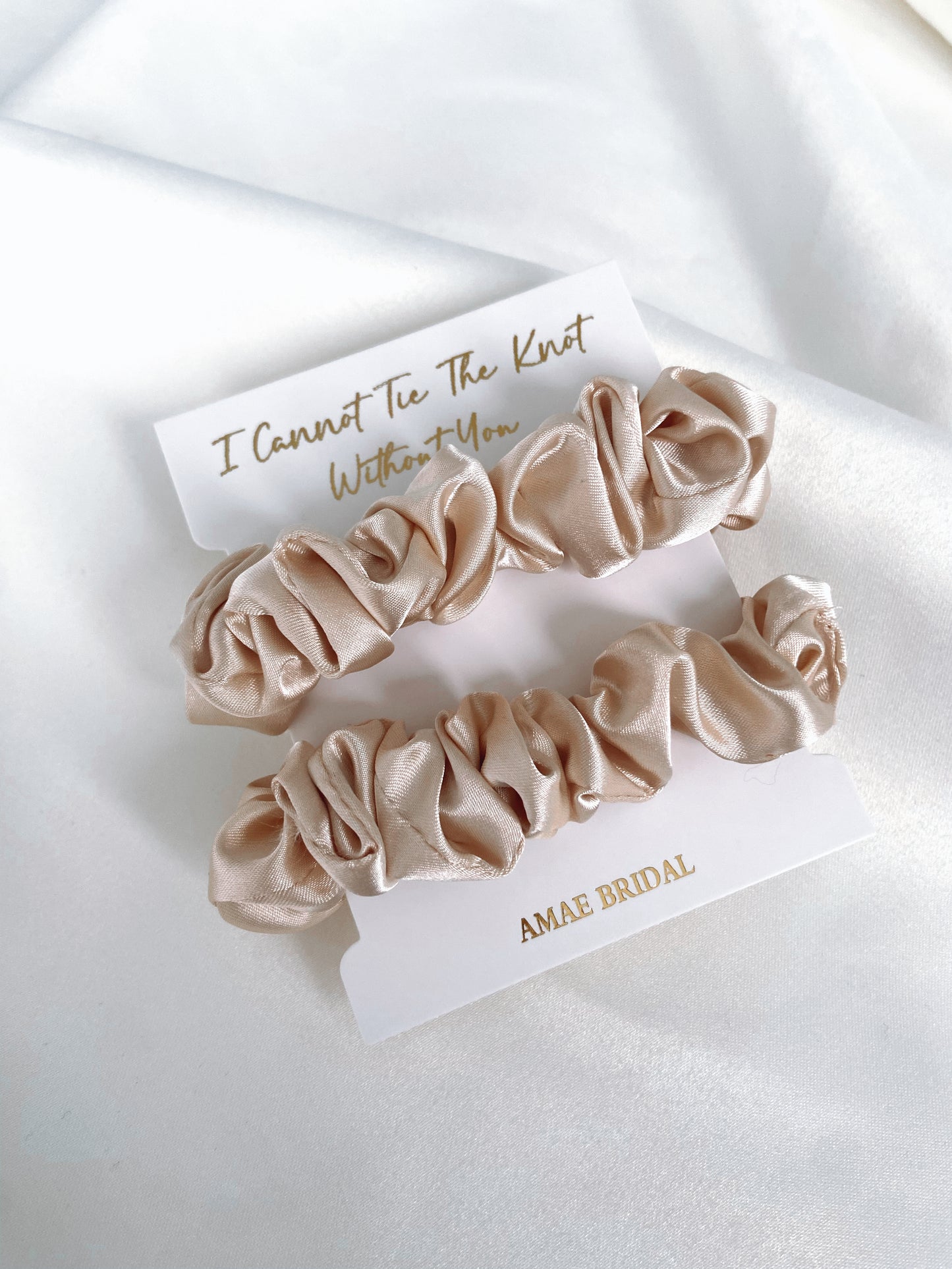 I Cannot Tie The Knot Without You Scrunchies - Champagne