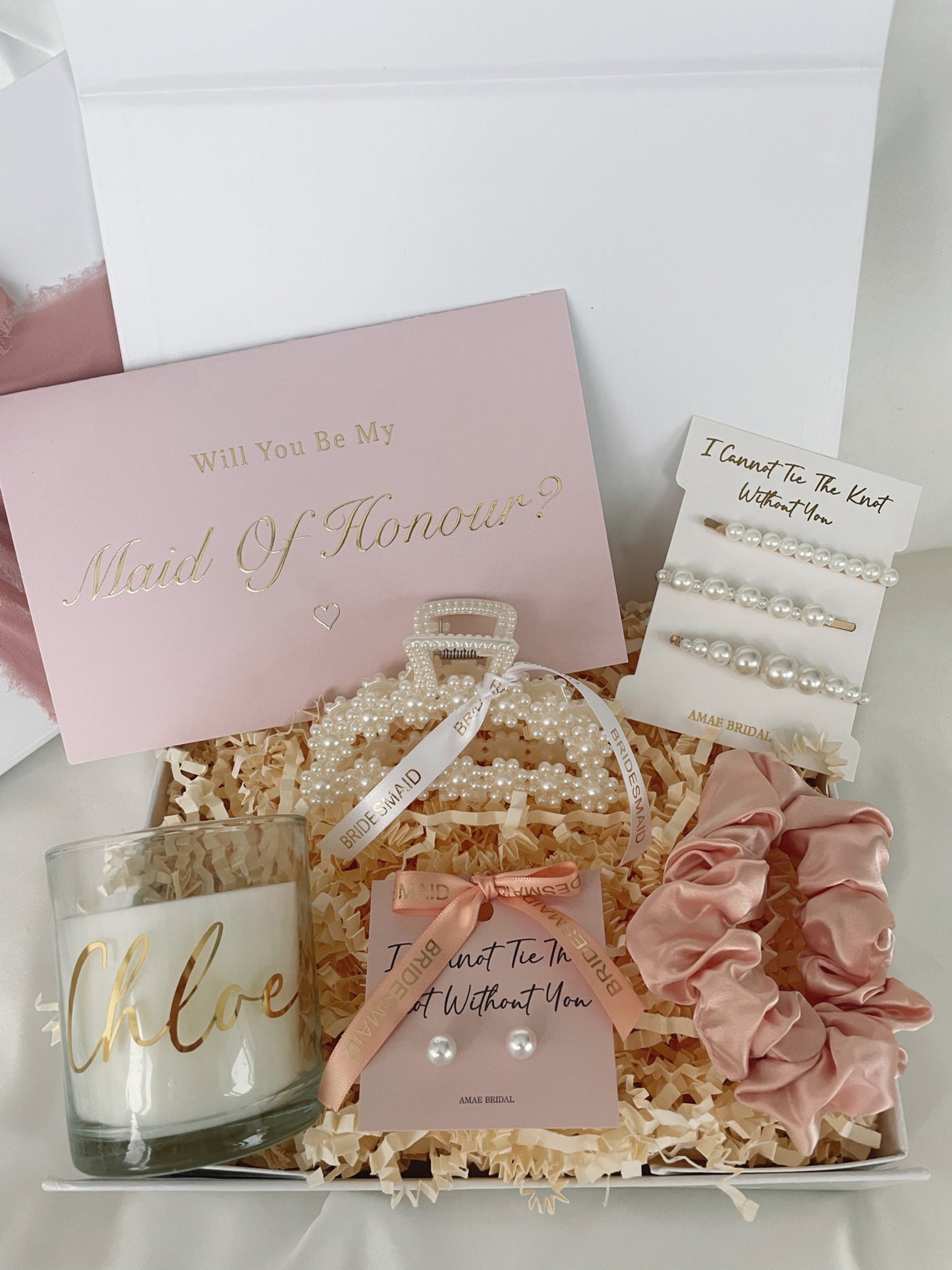 Personalised Bridesmaid Proposal Gift Box - Pink