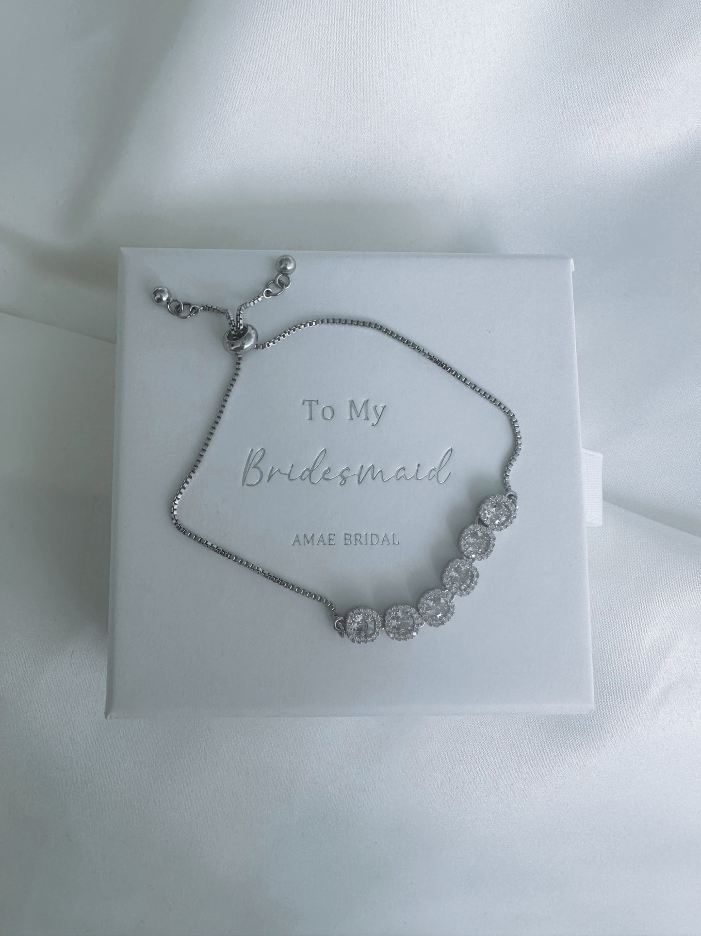 Silver Round Diamante Slider Bracelet