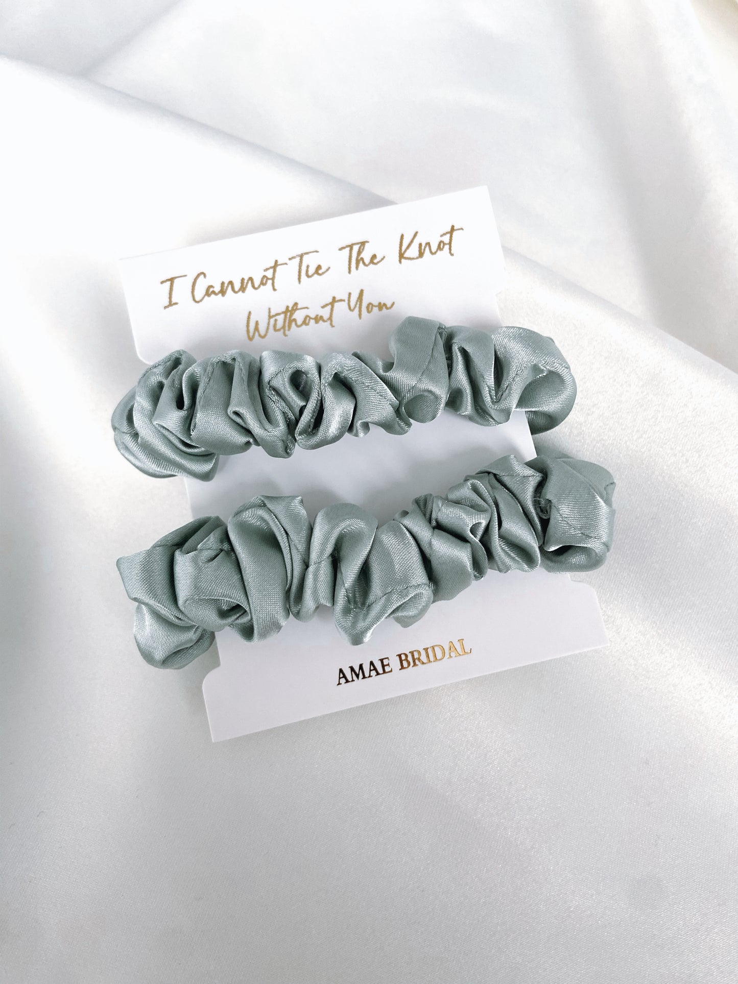 I Cannot Tie The Knot Without You Scrunchies - Sage Green