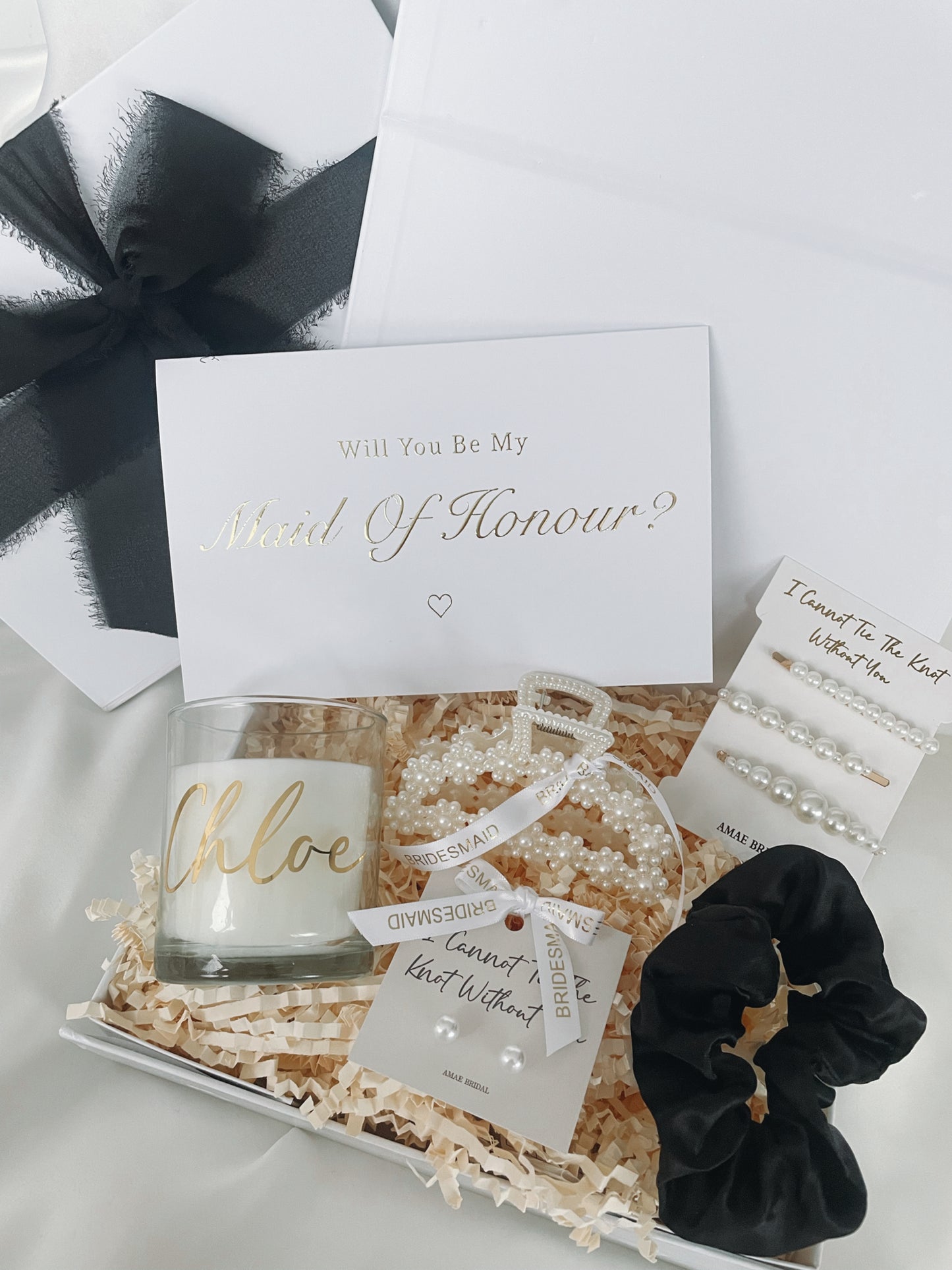 Personalised Bridesmaid Proposal Gift Box - Black