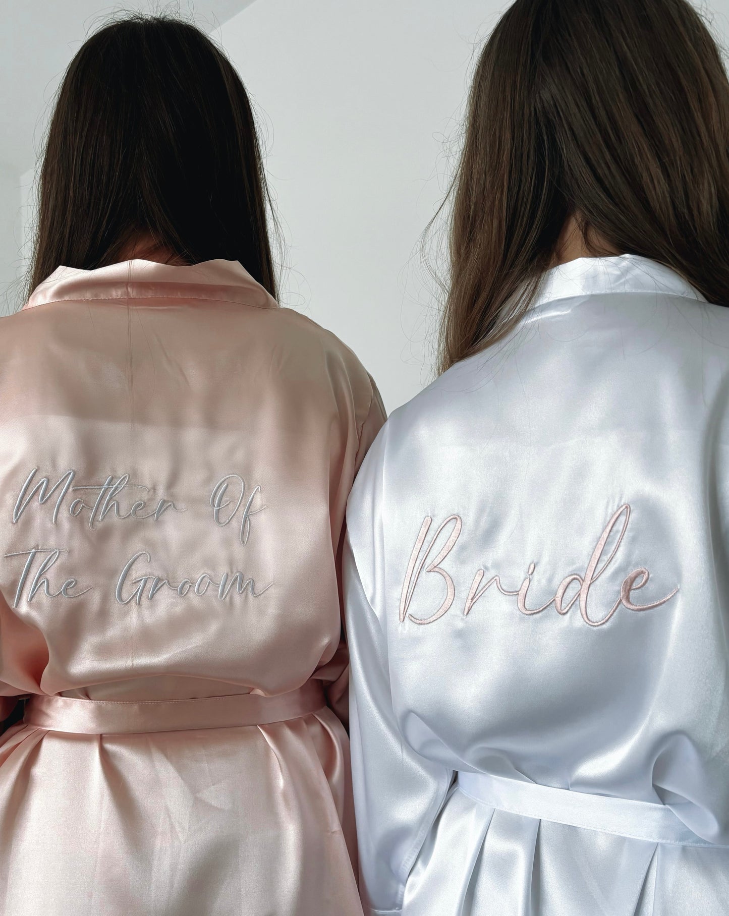 Personalised Embroidered Satin Robe - Pink