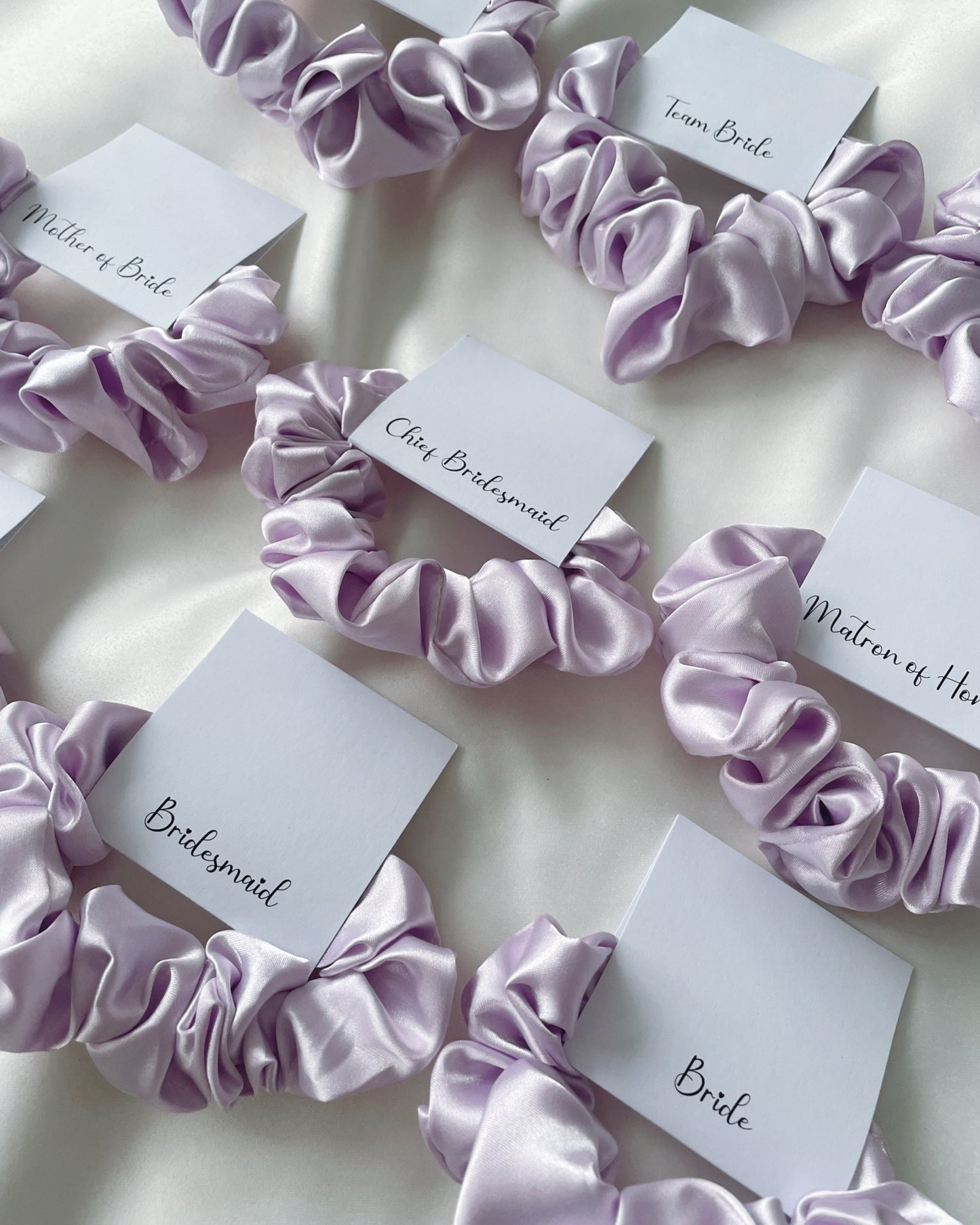 Personalised Lilac Satin Scrunchie