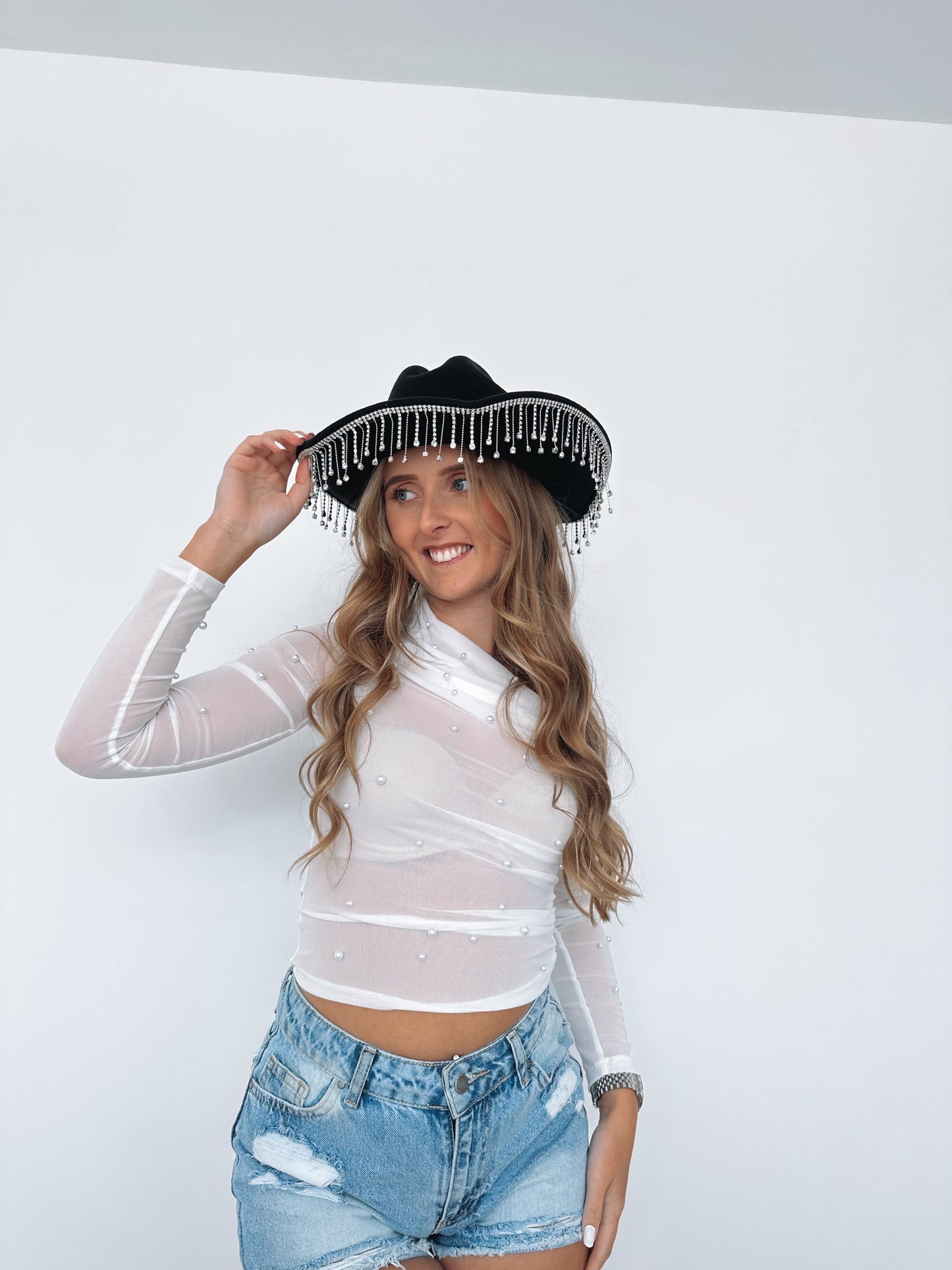 Black Diamante Cowboy Hat