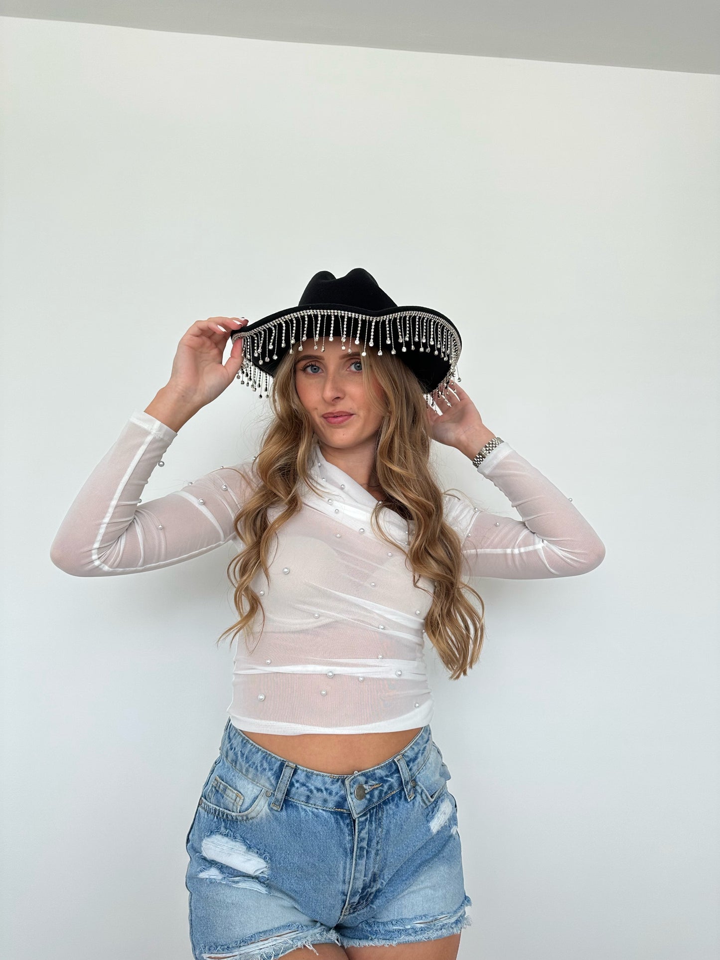 Black Diamante Cowboy Hat