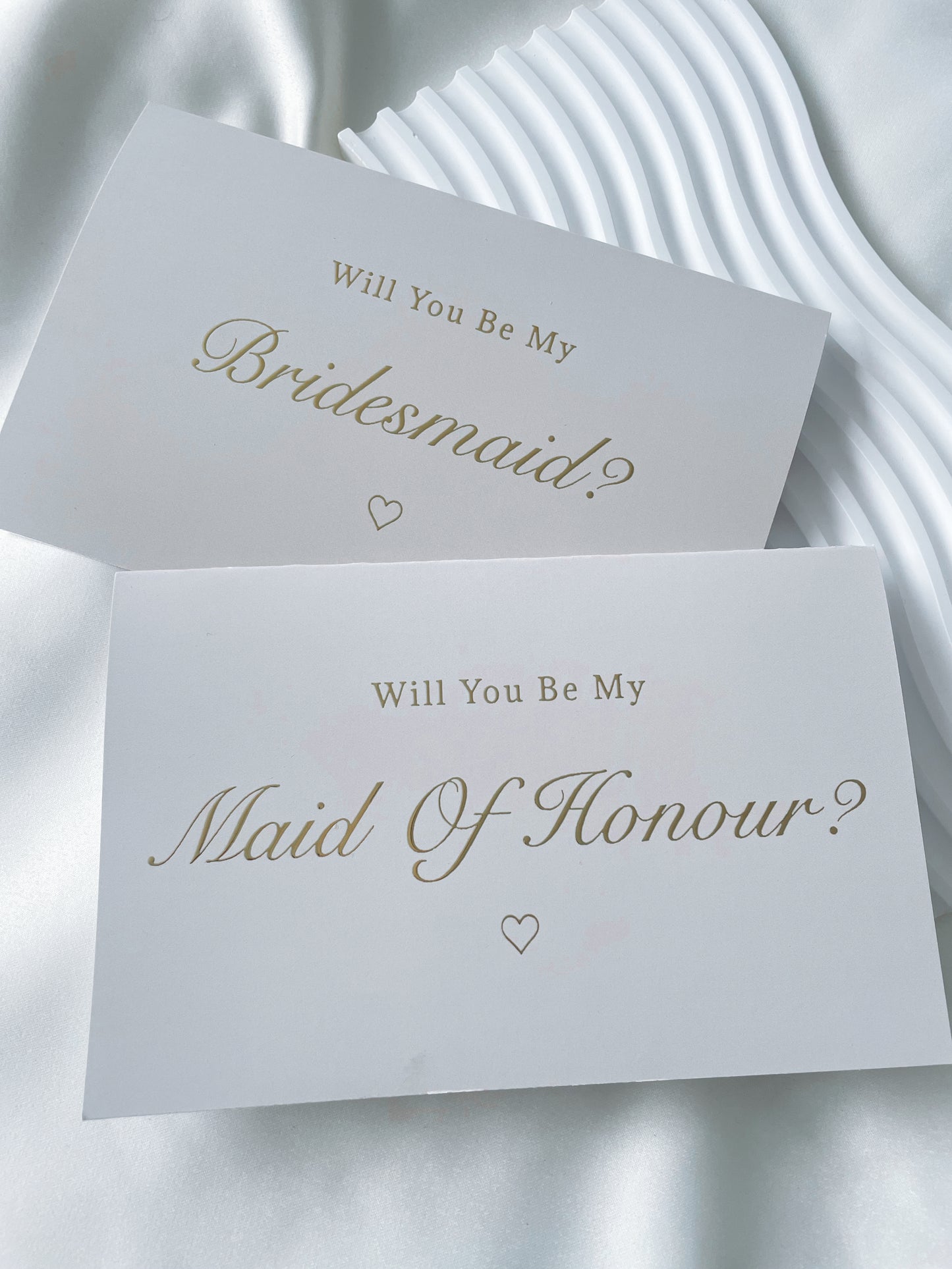 Will You Be My Bridesmaid Cream Gold Foil Card