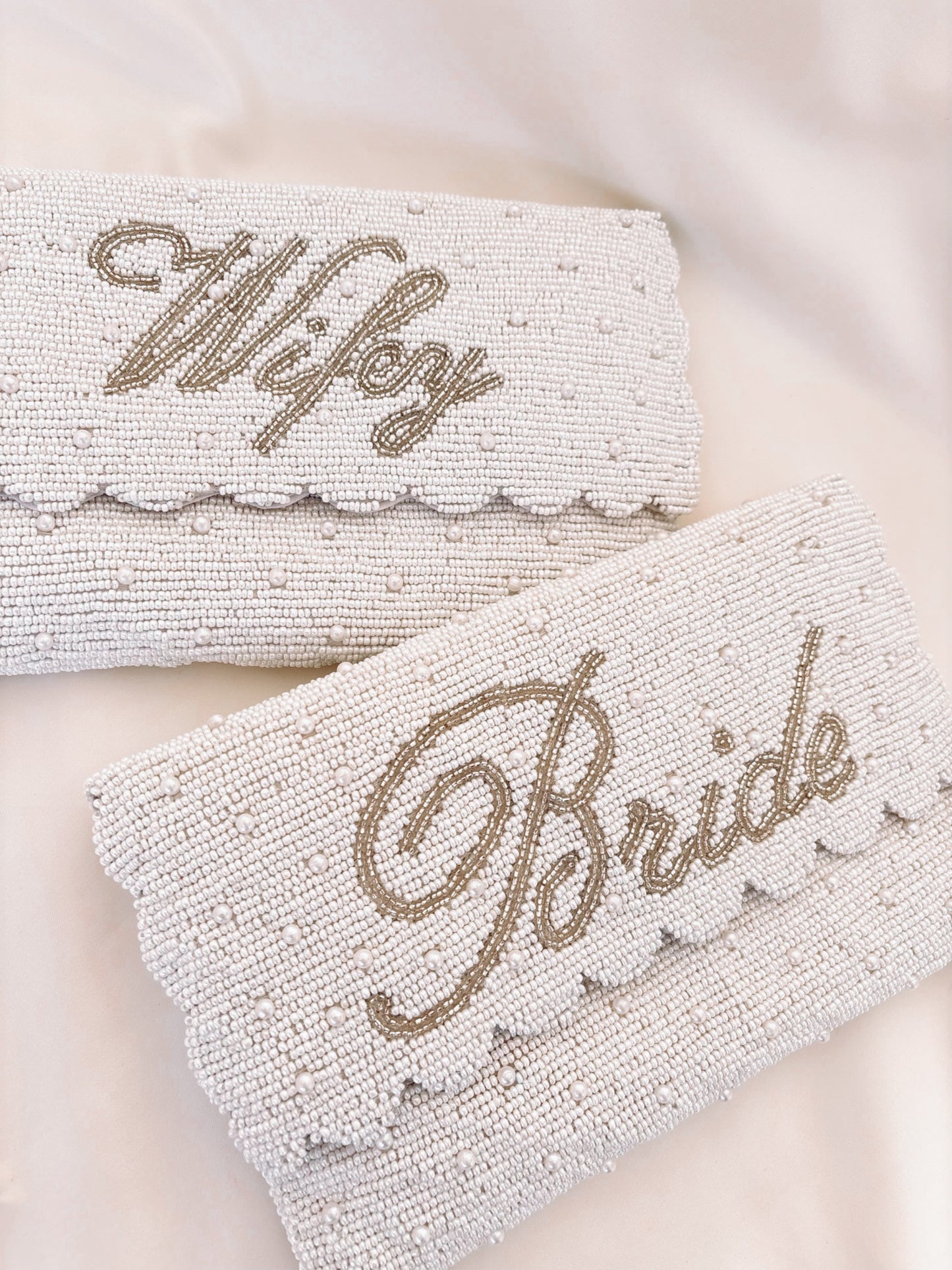 Personalised Beaded Bridal Clutch Bag