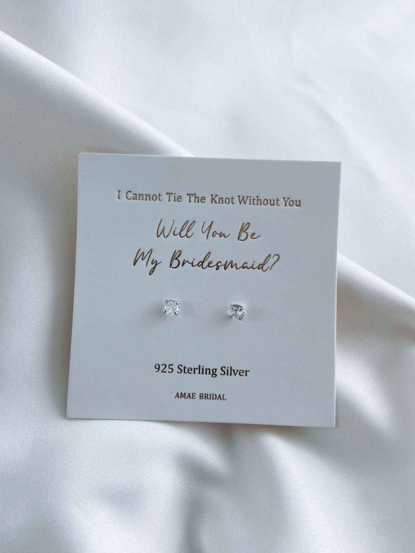 Bridesmaid Proposal Sterling Silver Diamanté Earrings