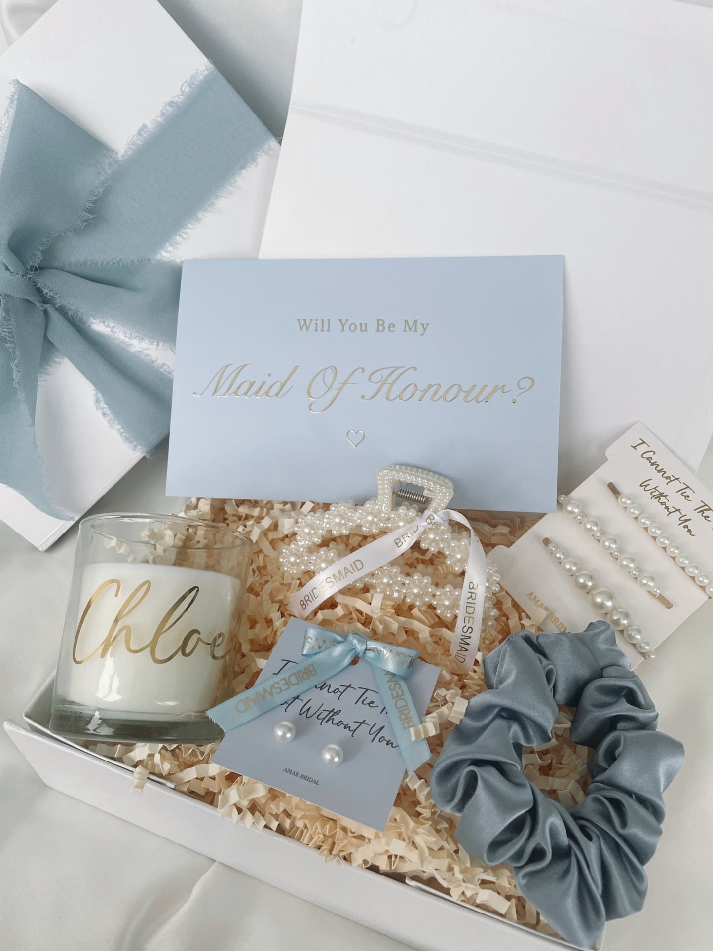 Personalised Bridesmaid Proposal Gift Box - Blue