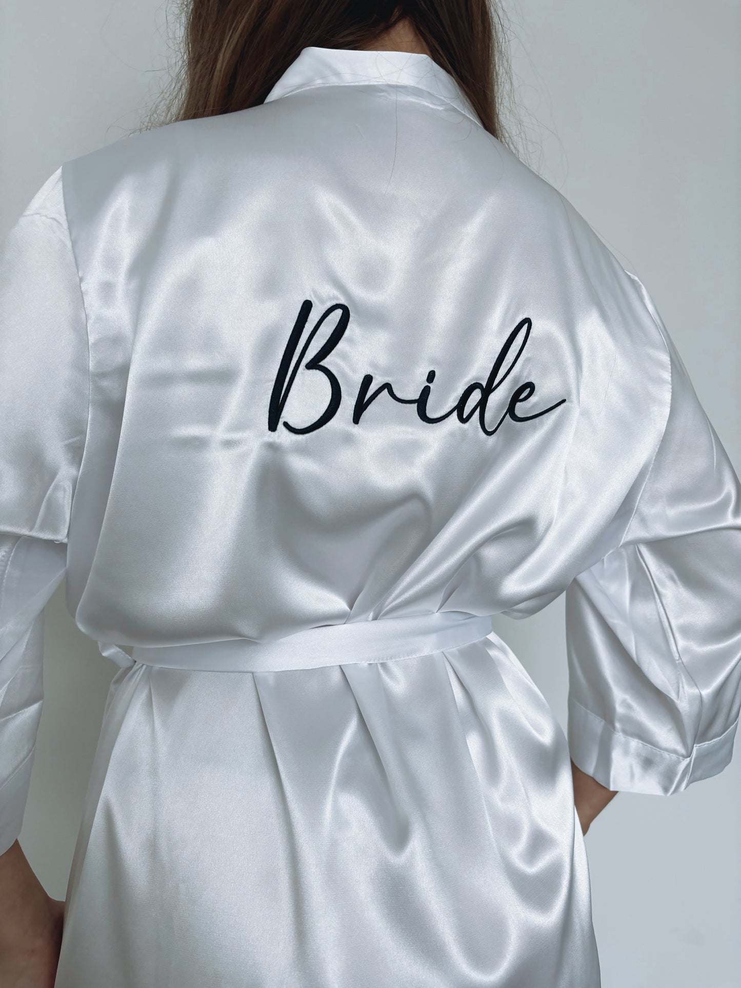 Bride Embroidered Satin Robe