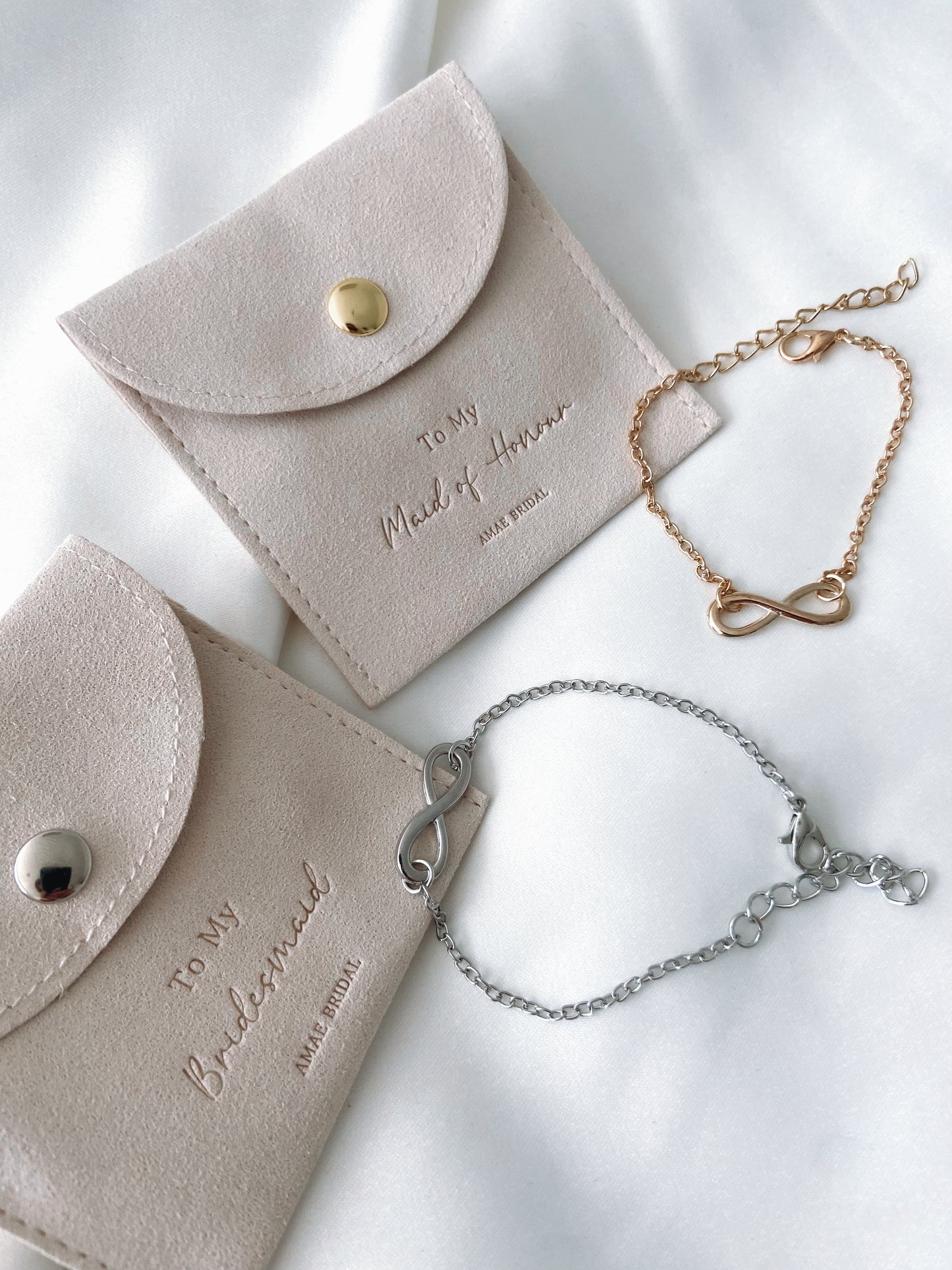 Bridesmaid Infinity Bracelet & Pouch
