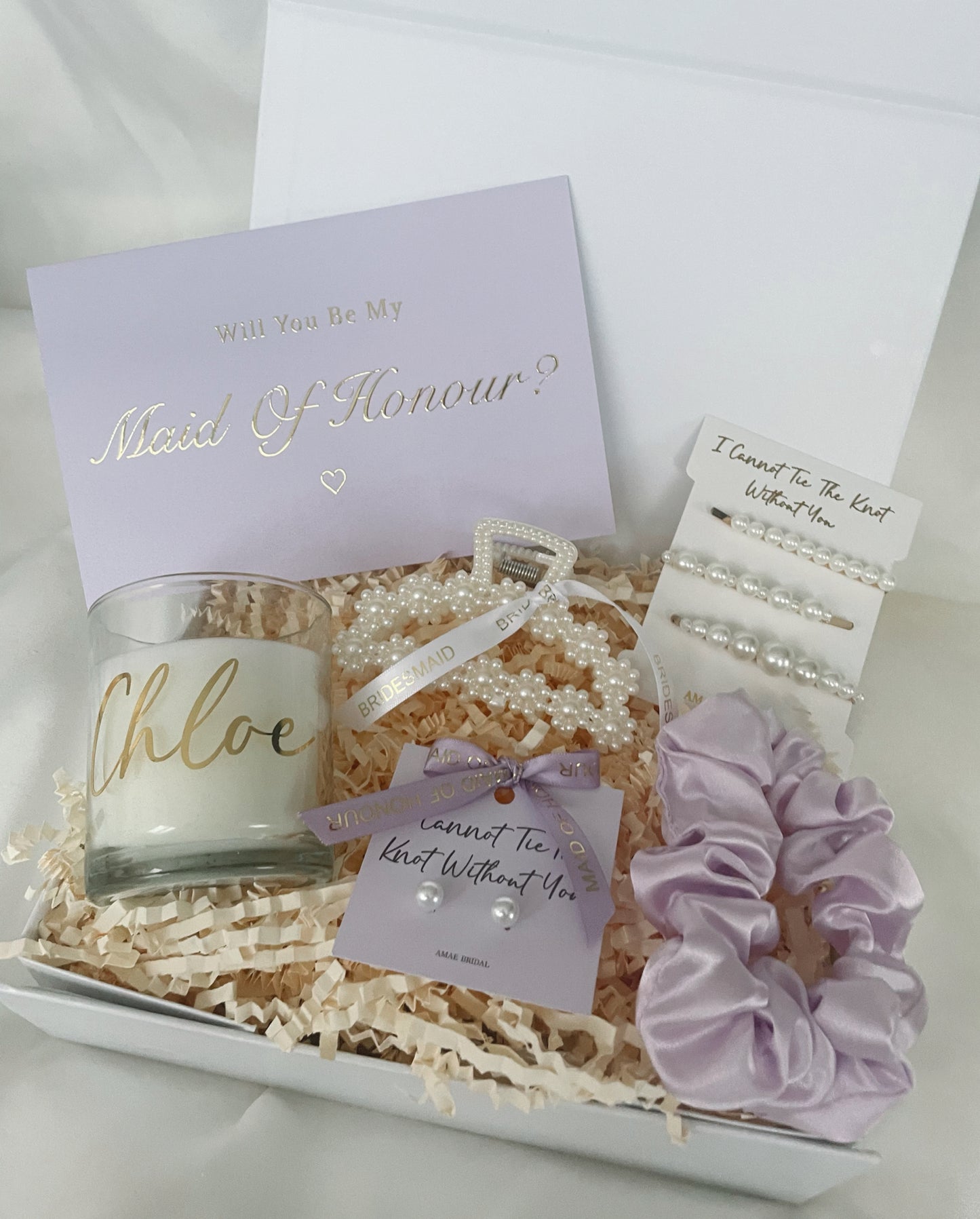 Personalised Bridesmaid Proposal Gift Box - Lilac