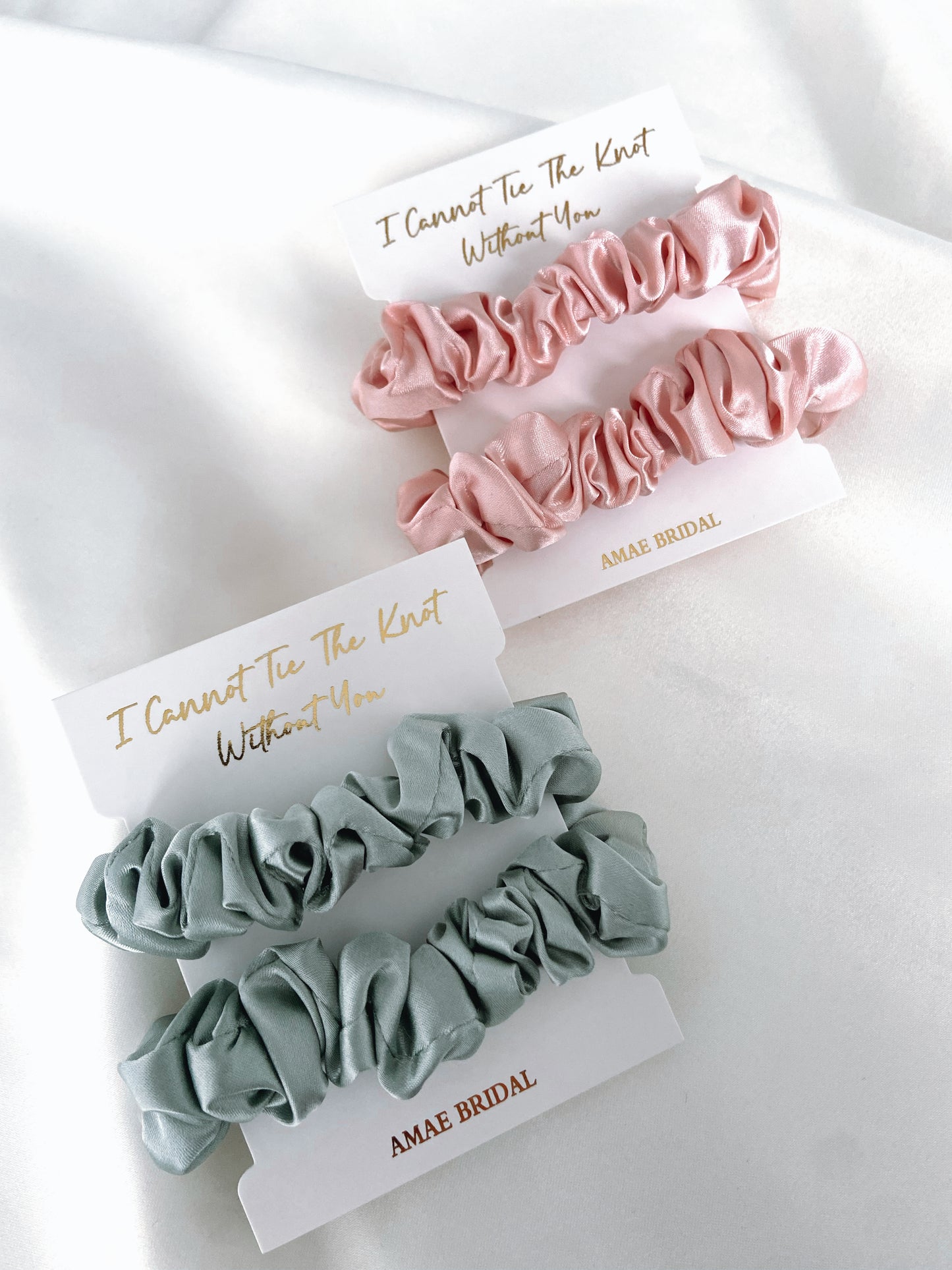 I Cannot Tie The Knot Without You Scrunchies - Sage Green
