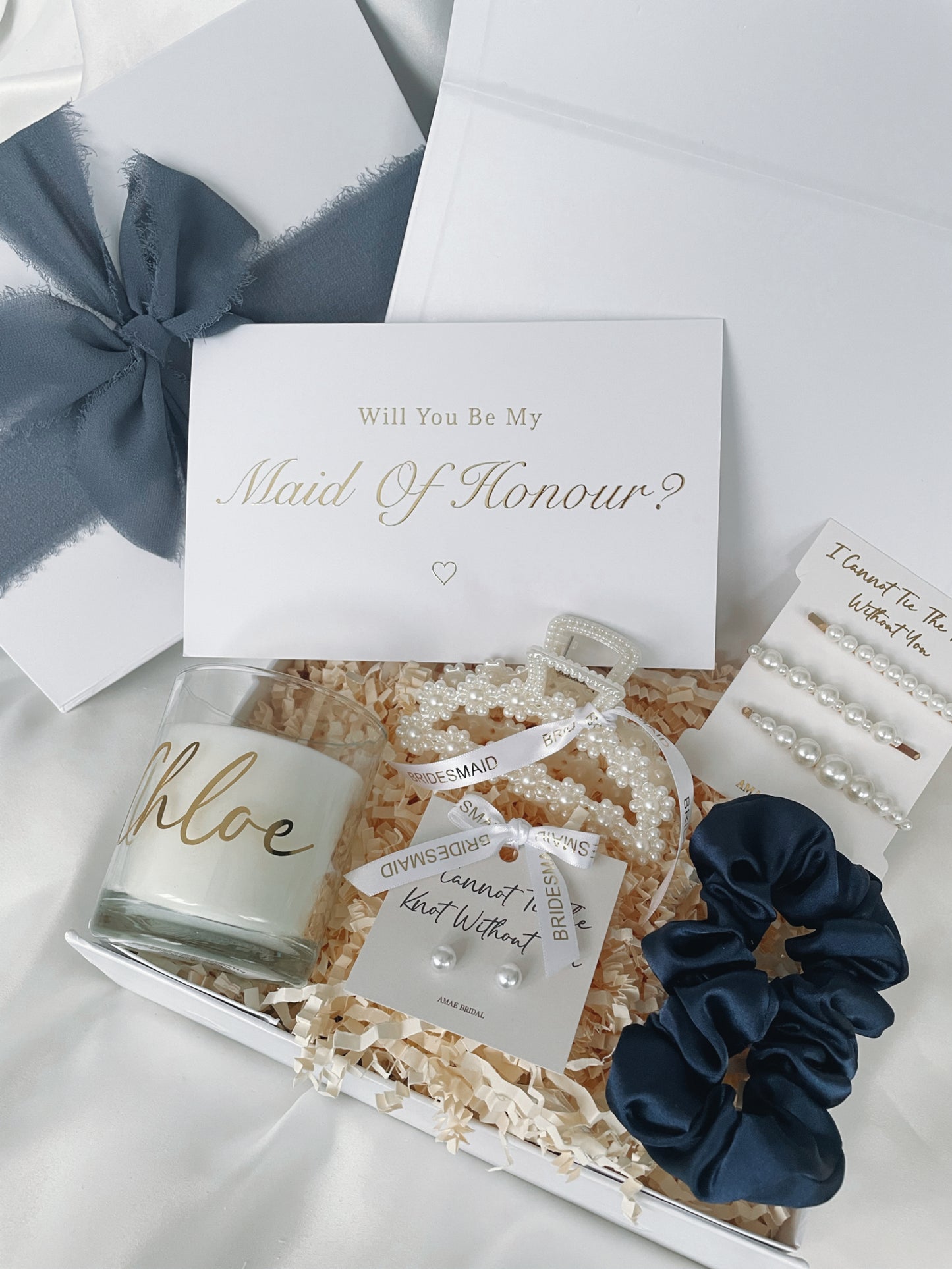 Personalised Bridesmaid Proposal Gift Box - Navy
