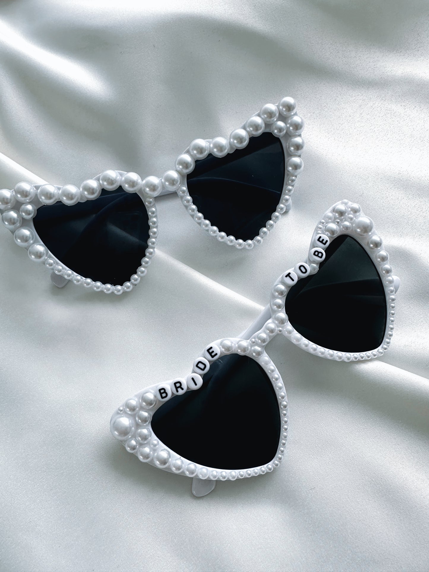 Bride To Be Pearl Heart Shaped Sunglasses
