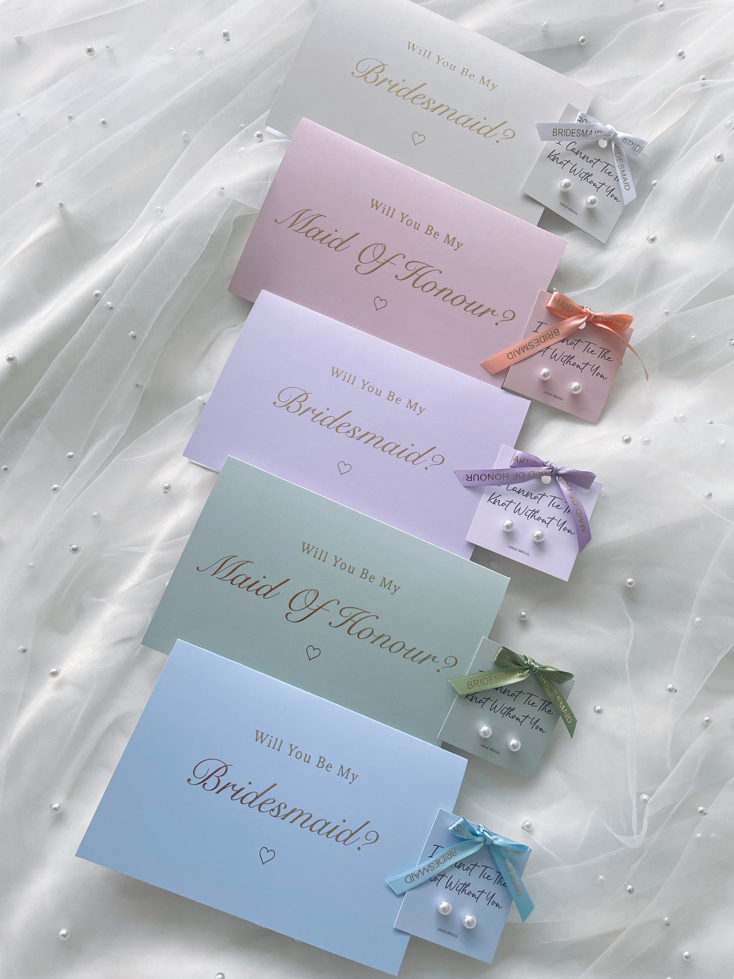 Will You Be My Bridesmaid Sage Green Gold Foil Card
