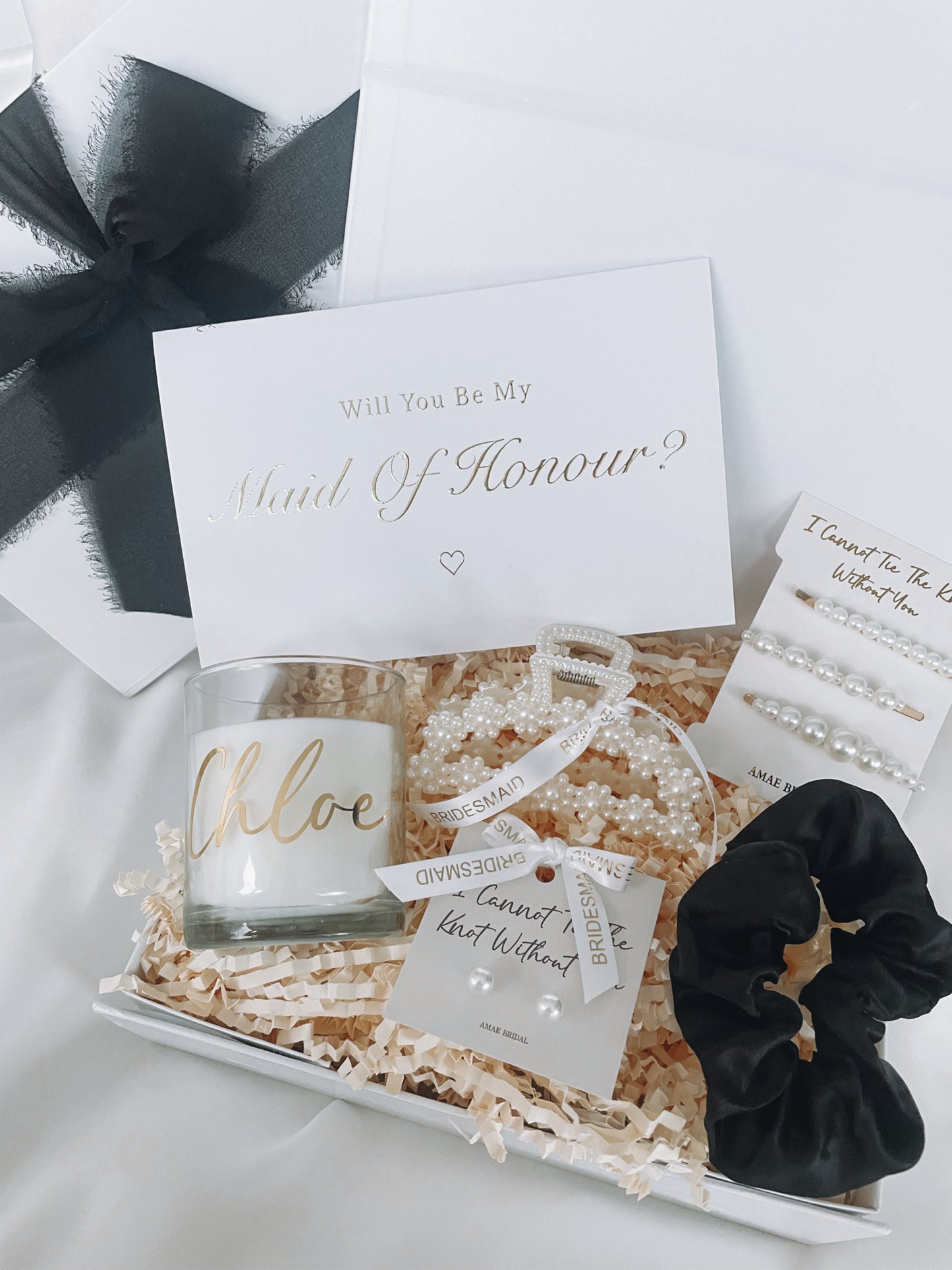 Personalised Bridesmaid Proposal Gift Box - Black