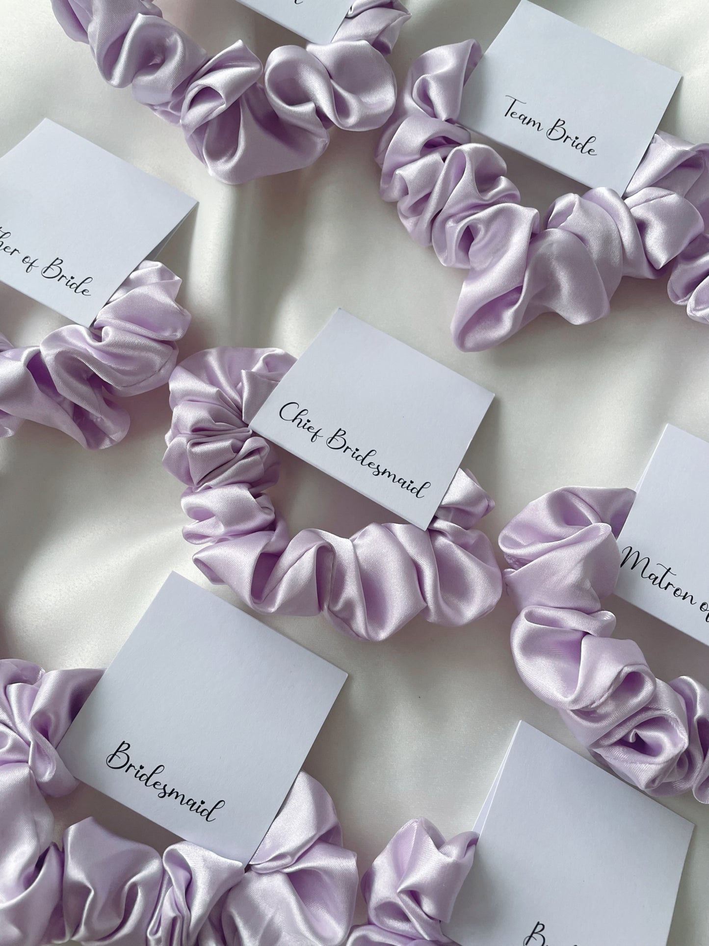 Personalised Lilac Satin Scrunchie
